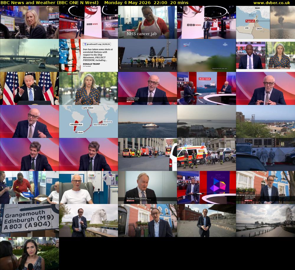BBC News and Weather (BBC ONE N West) Monday 4 May 2026 22:00 - 22:20