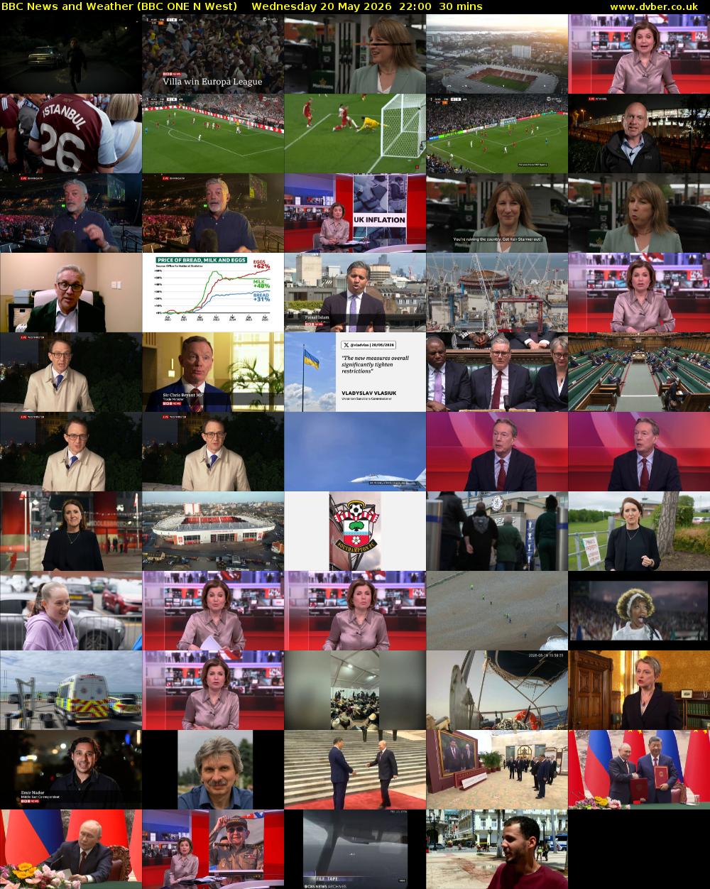 BBC News and Weather (BBC ONE N West) Wednesday 20 May 2026 22:00 - 22:30