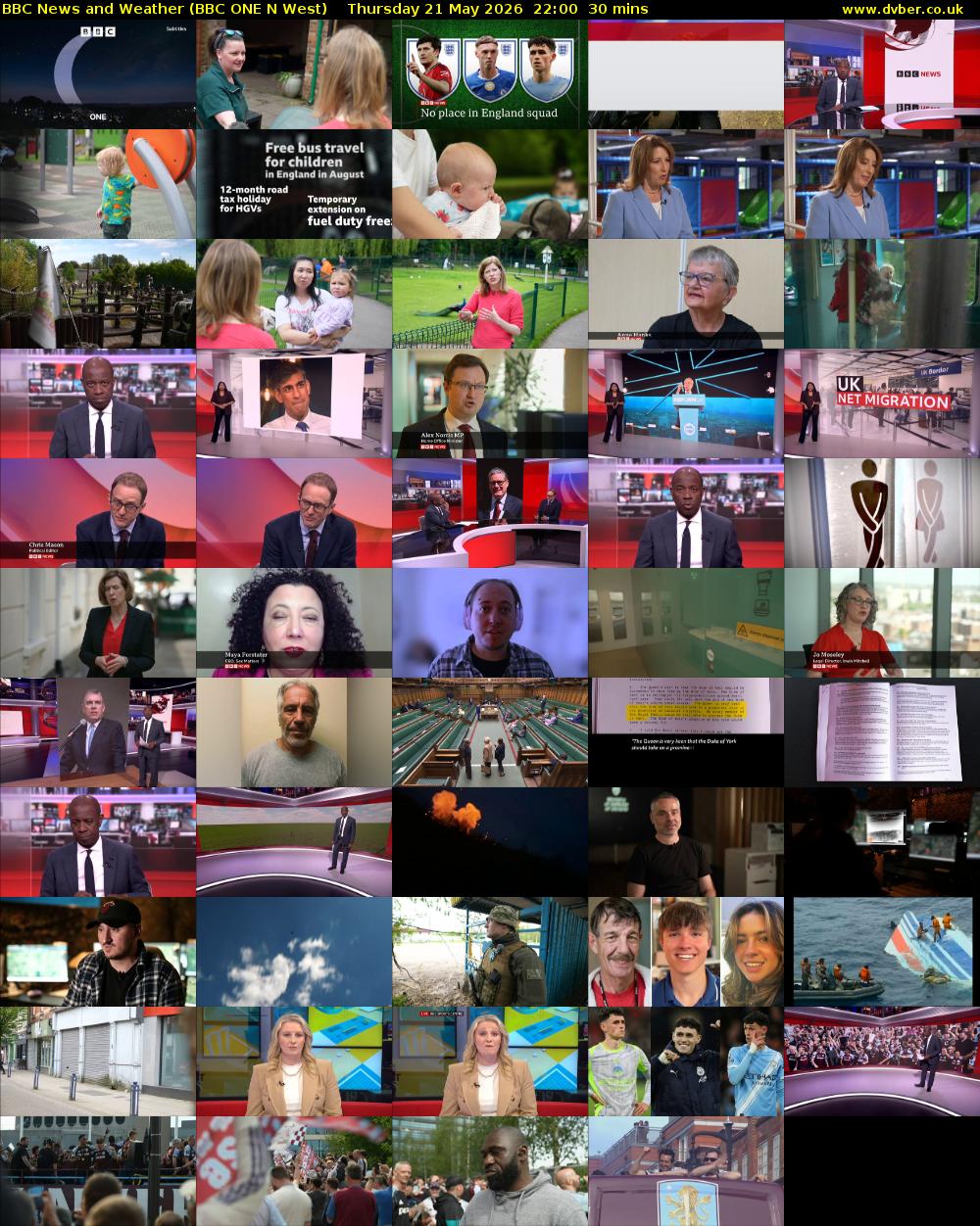 BBC News and Weather (BBC ONE N West) Thursday 21 May 2026 22:00 - 22:30