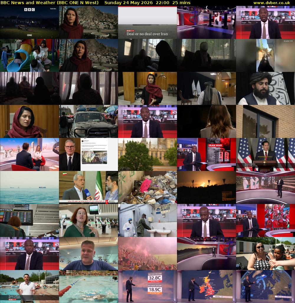 BBC News and Weather (BBC ONE N West) Sunday 24 May 2026 22:00 - 22:25