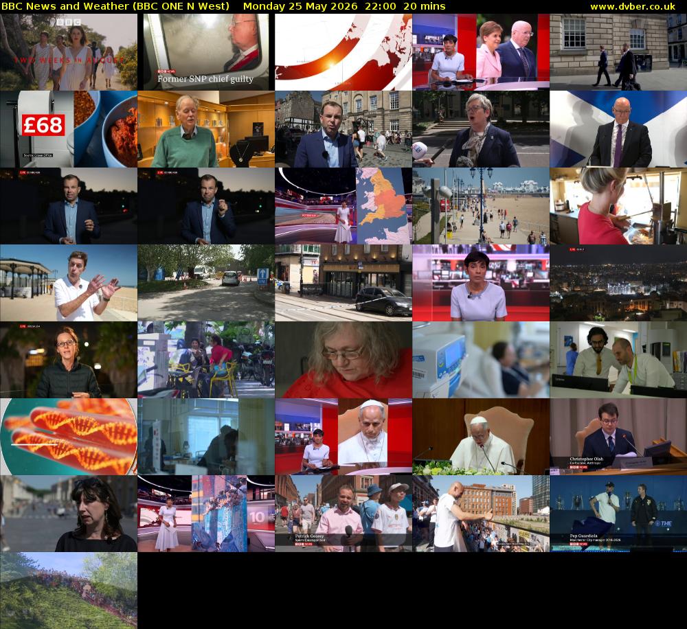 BBC News and Weather (BBC ONE N West) Monday 25 May 2026 22:00 - 22:20