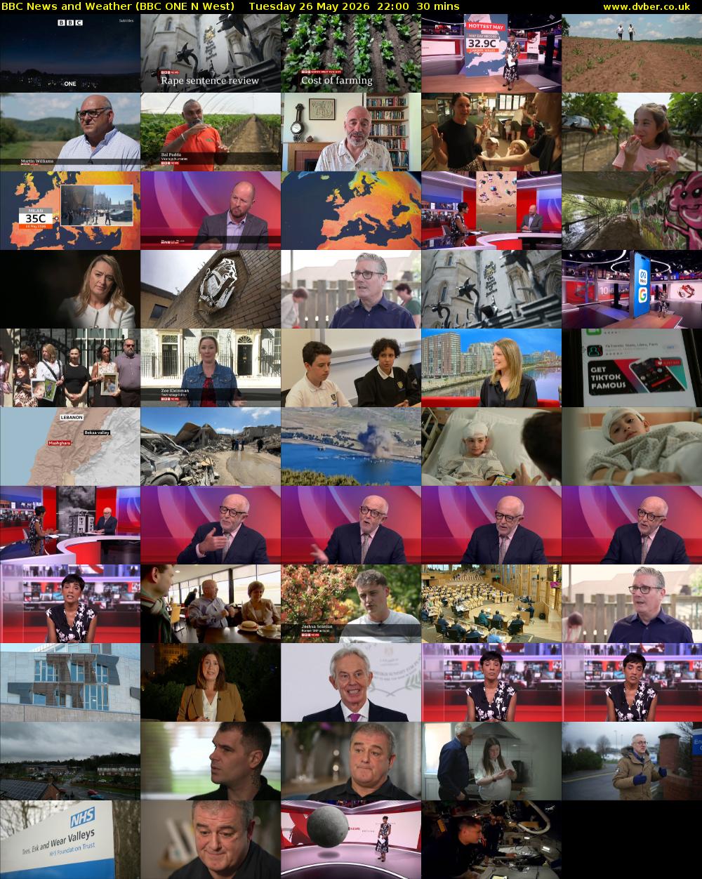 BBC News and Weather (BBC ONE N West) Tuesday 26 May 2026 22:00 - 22:30