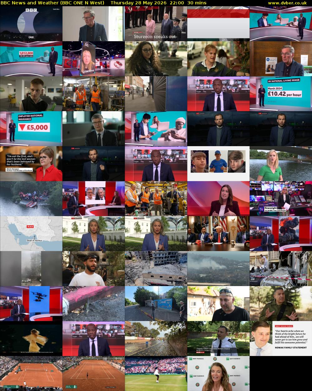 BBC News and Weather (BBC ONE N West) Thursday 28 May 2026 22:00 - 22:30