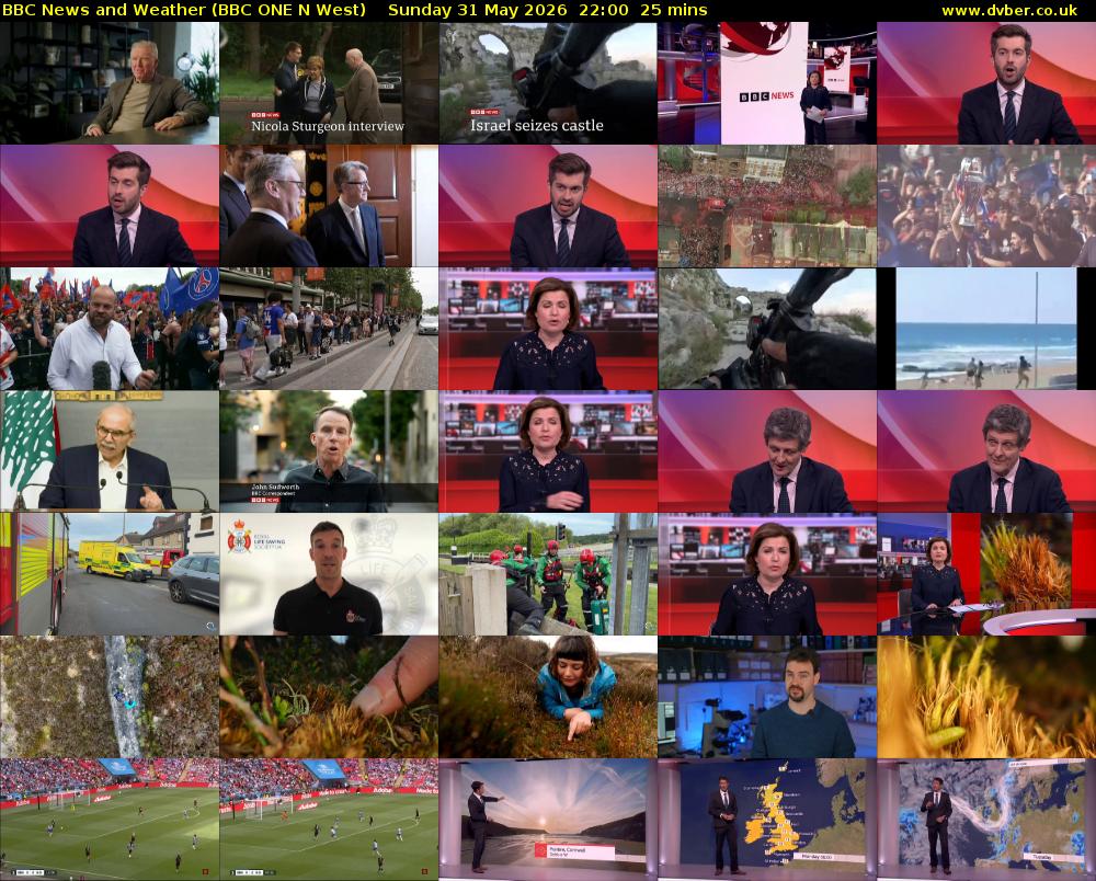 BBC News and Weather (BBC ONE N West) Sunday 31 May 2026 22:00 - 22:25