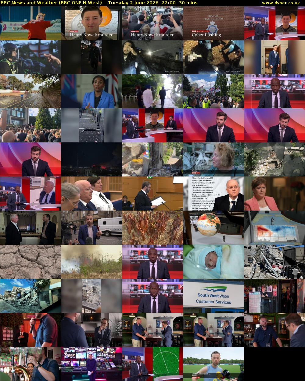 BBC News and Weather (BBC ONE N West) Tuesday 2 June 2026 22:00 - 22:30