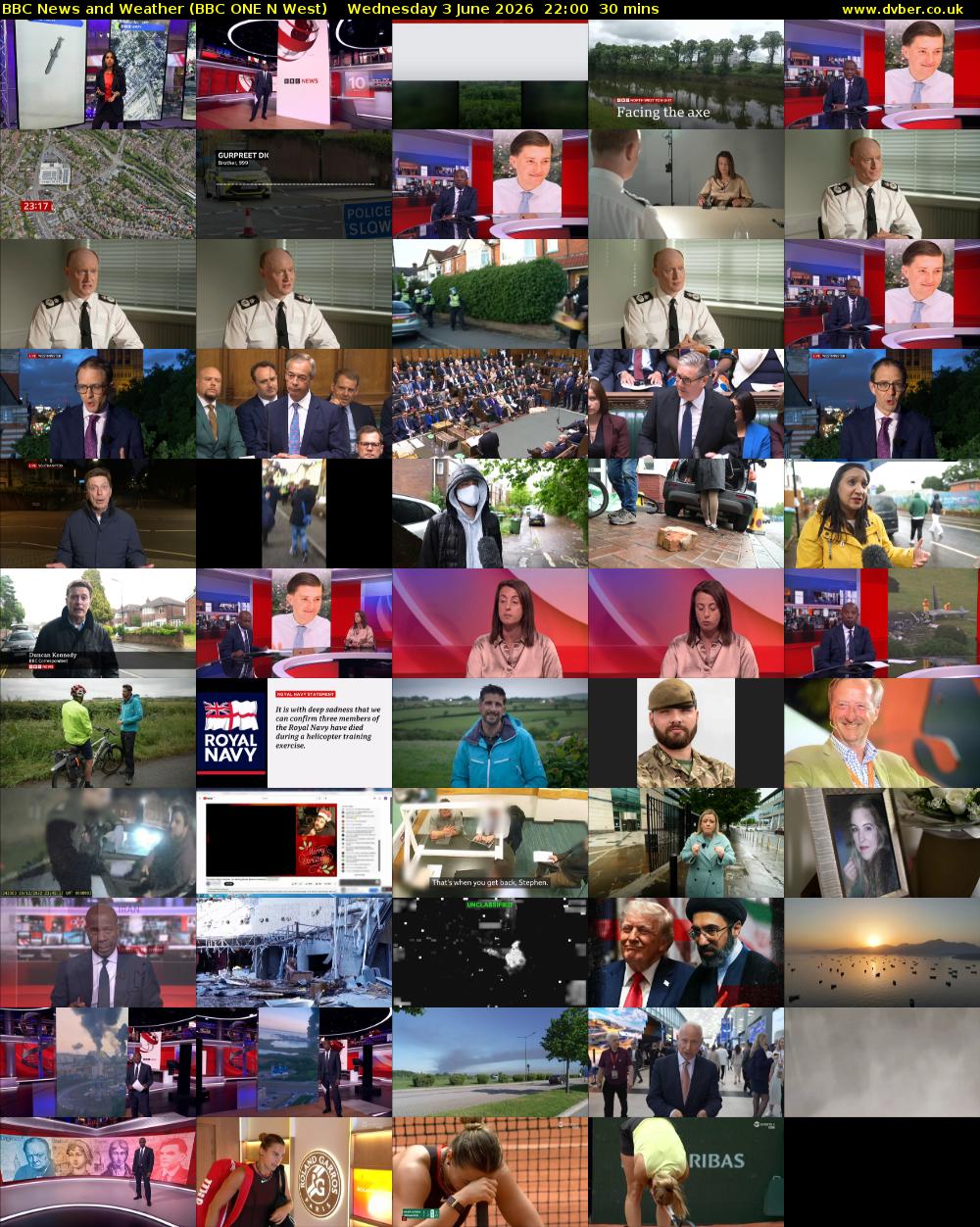 BBC News and Weather (BBC ONE N West) Wednesday 3 June 2026 22:00 - 22:30