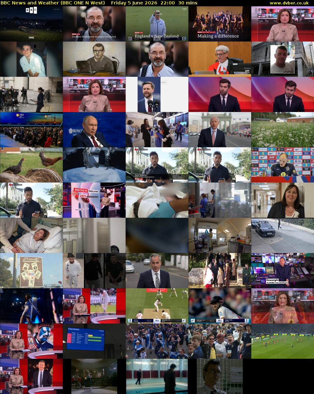 BBC News and Weather (BBC ONE N West) Friday 5 June 2026 22:00 - 22:30