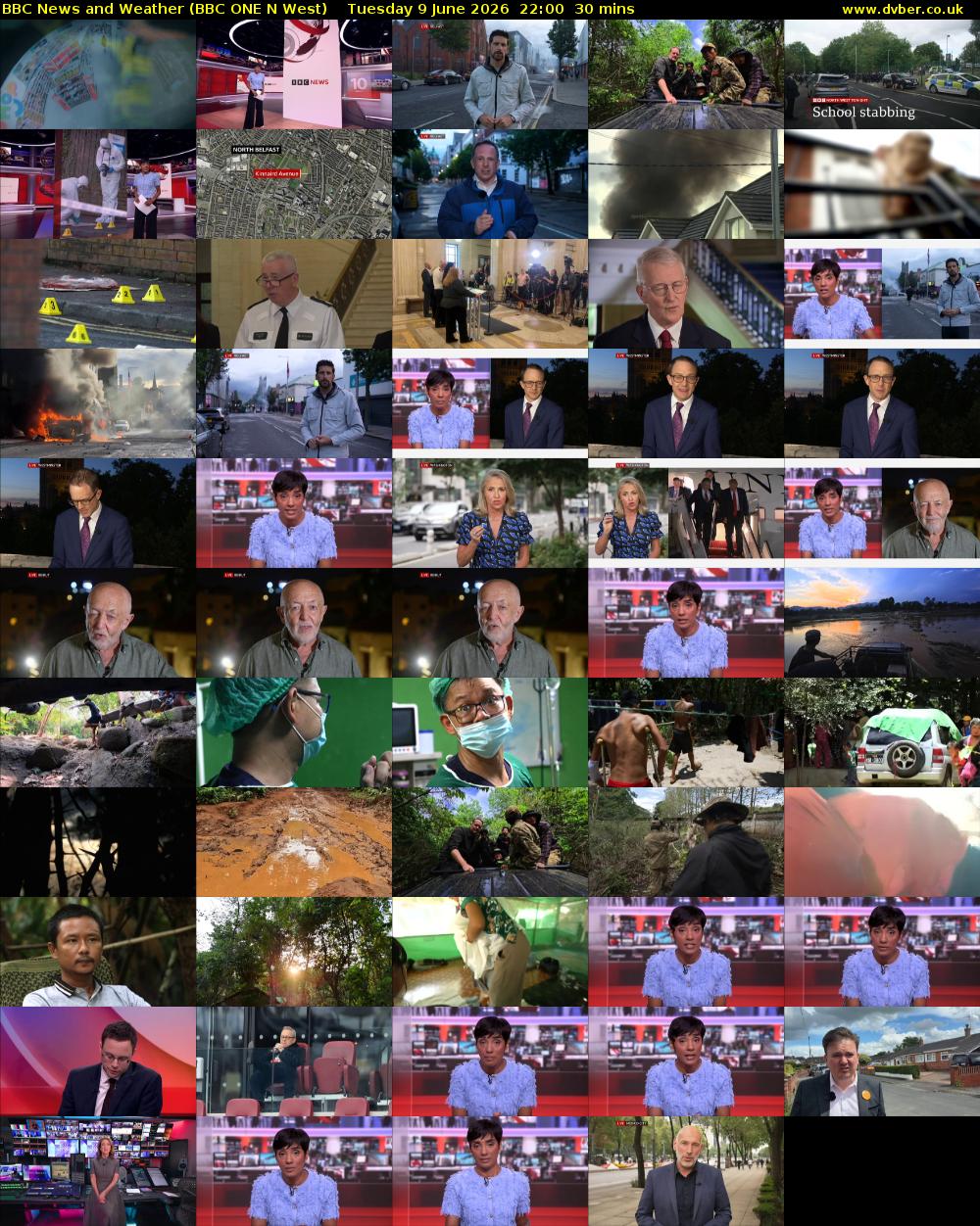 BBC News and Weather (BBC ONE N West) Tuesday 9 June 2026 22:00 - 22:30