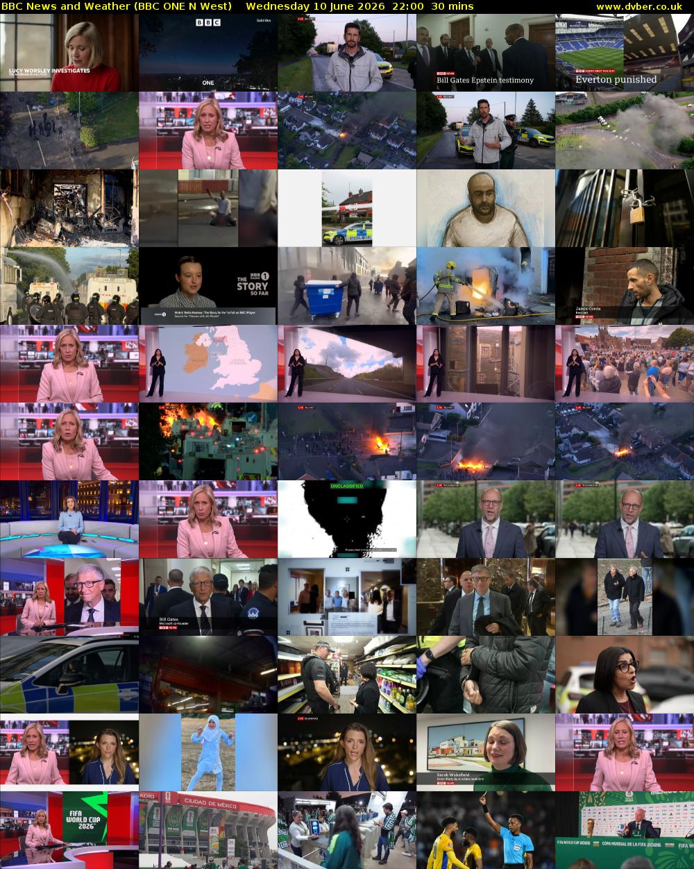 BBC News and Weather (BBC ONE N West) Wednesday 10 June 2026 22:00 - 22:30