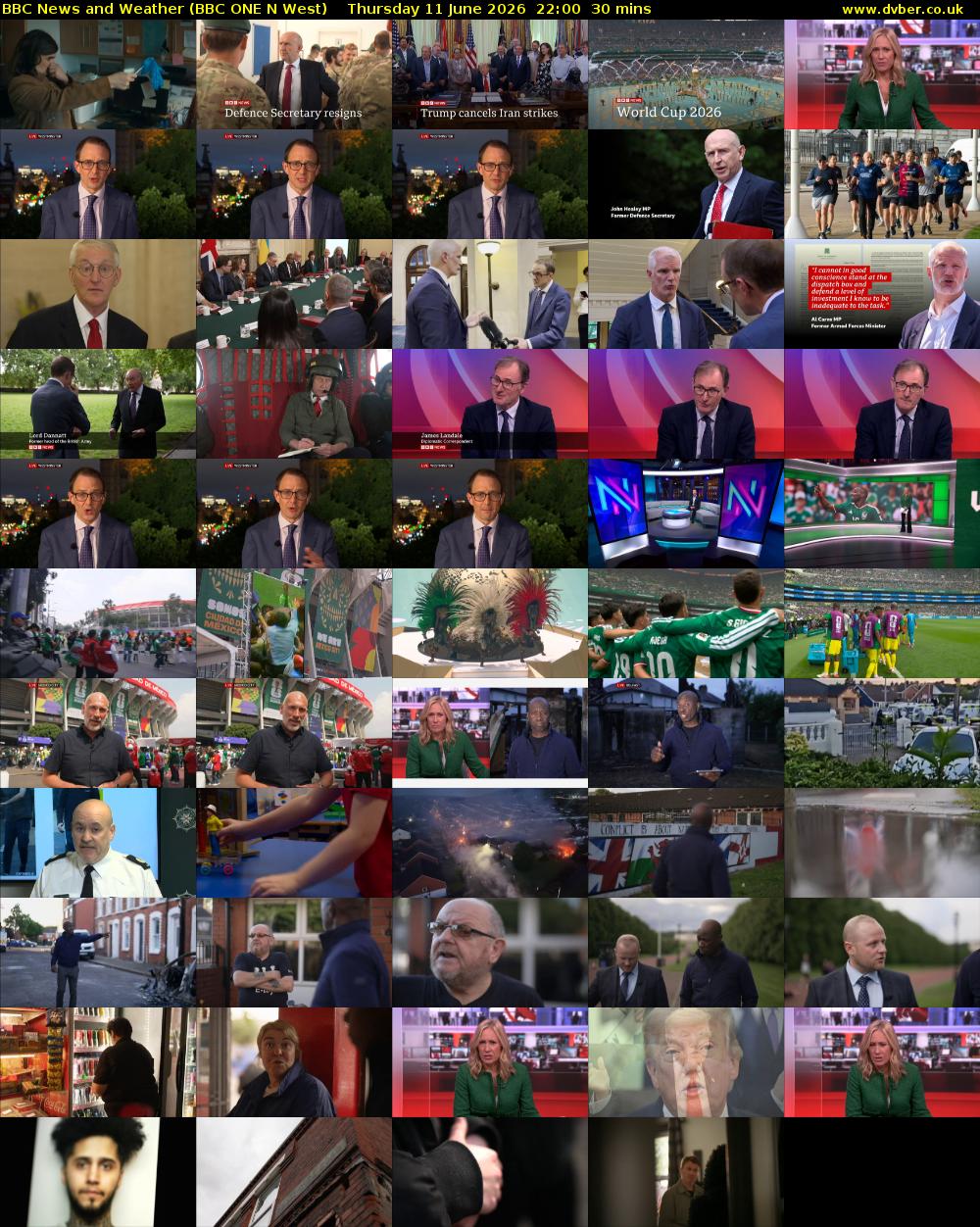 BBC News and Weather (BBC ONE N West) Thursday 11 June 2026 22:00 - 22:30