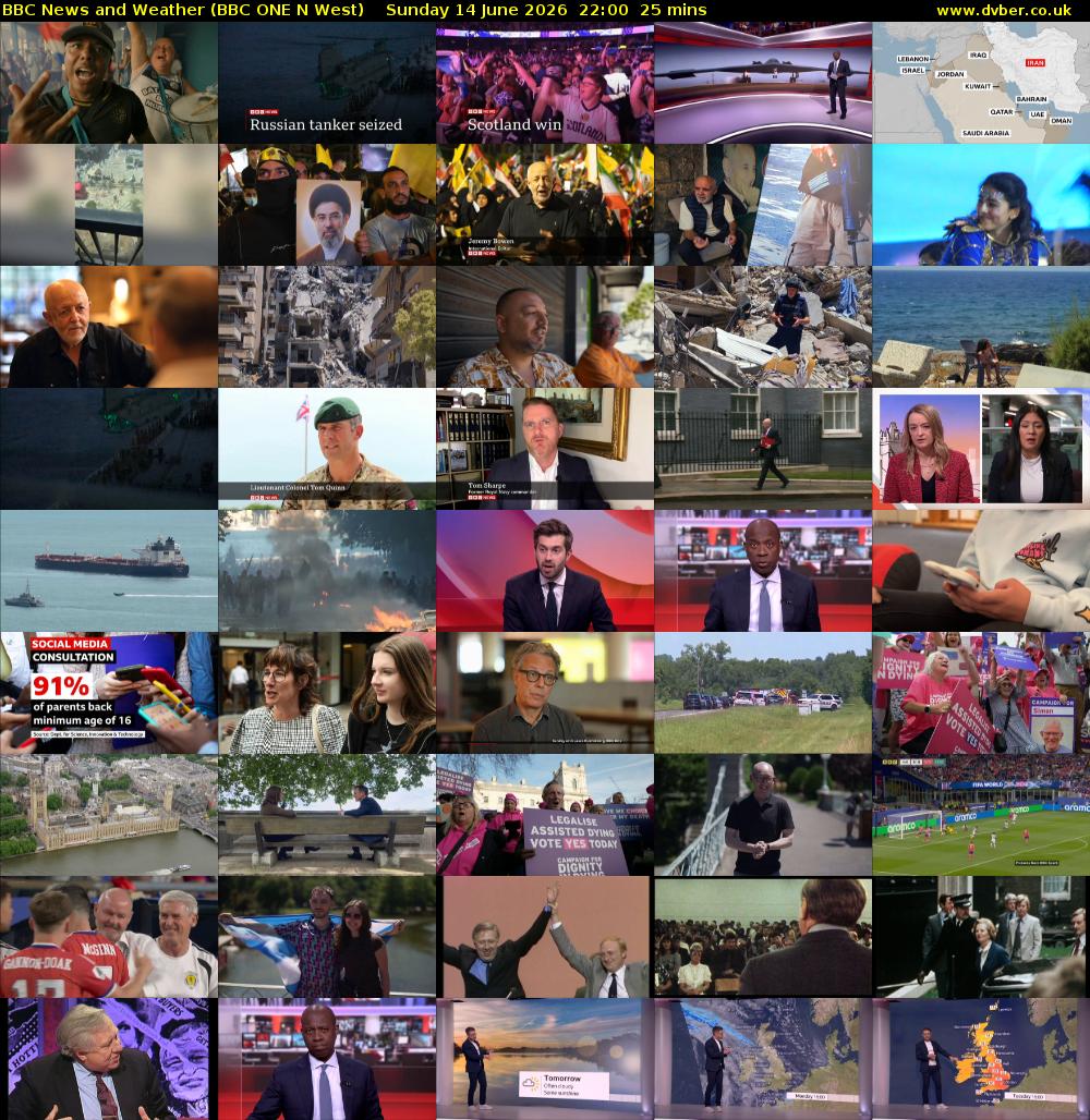 BBC News and Weather (BBC ONE N West) Sunday 14 June 2026 22:00 - 22:25