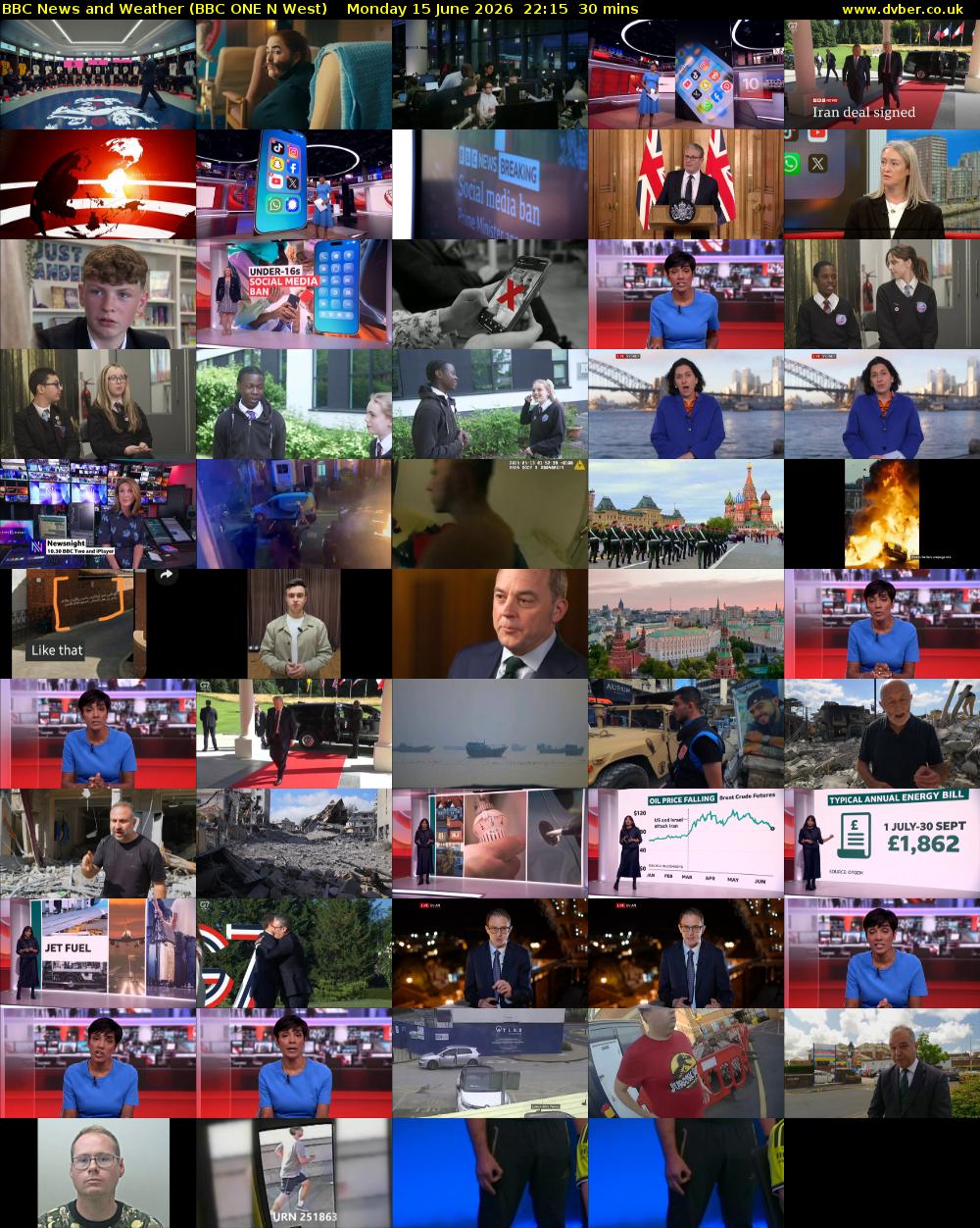 BBC News and Weather (BBC ONE N West) Monday 15 June 2026 22:15 - 22:45