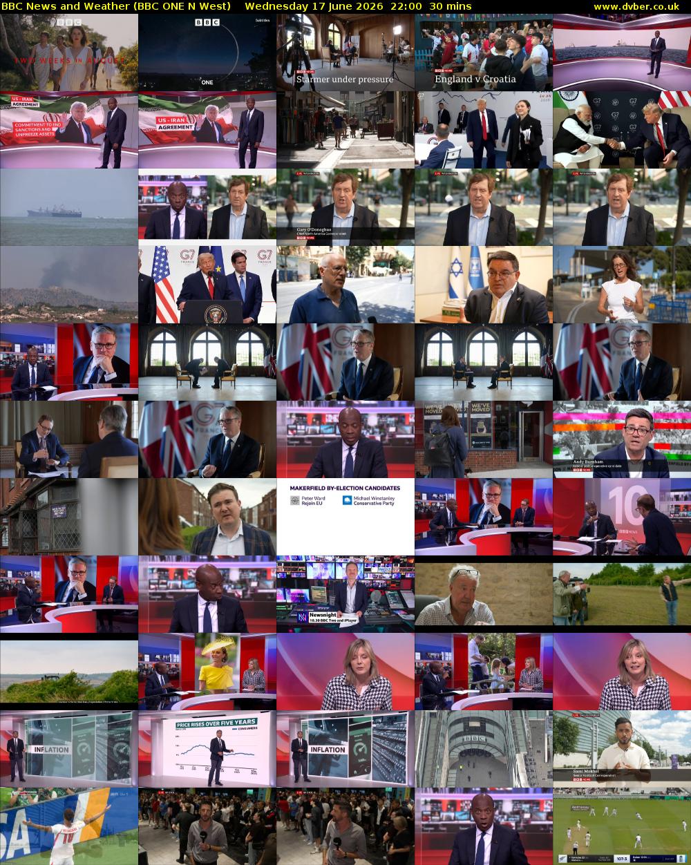 BBC News and Weather (BBC ONE N West) Wednesday 17 June 2026 22:00 - 22:30