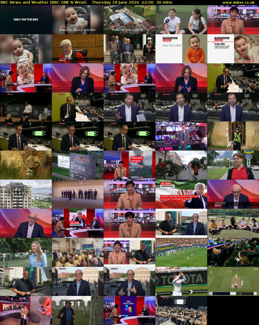 BBC News and Weather (BBC ONE N West) Thursday 18 June 2026 22:00 - 22:30