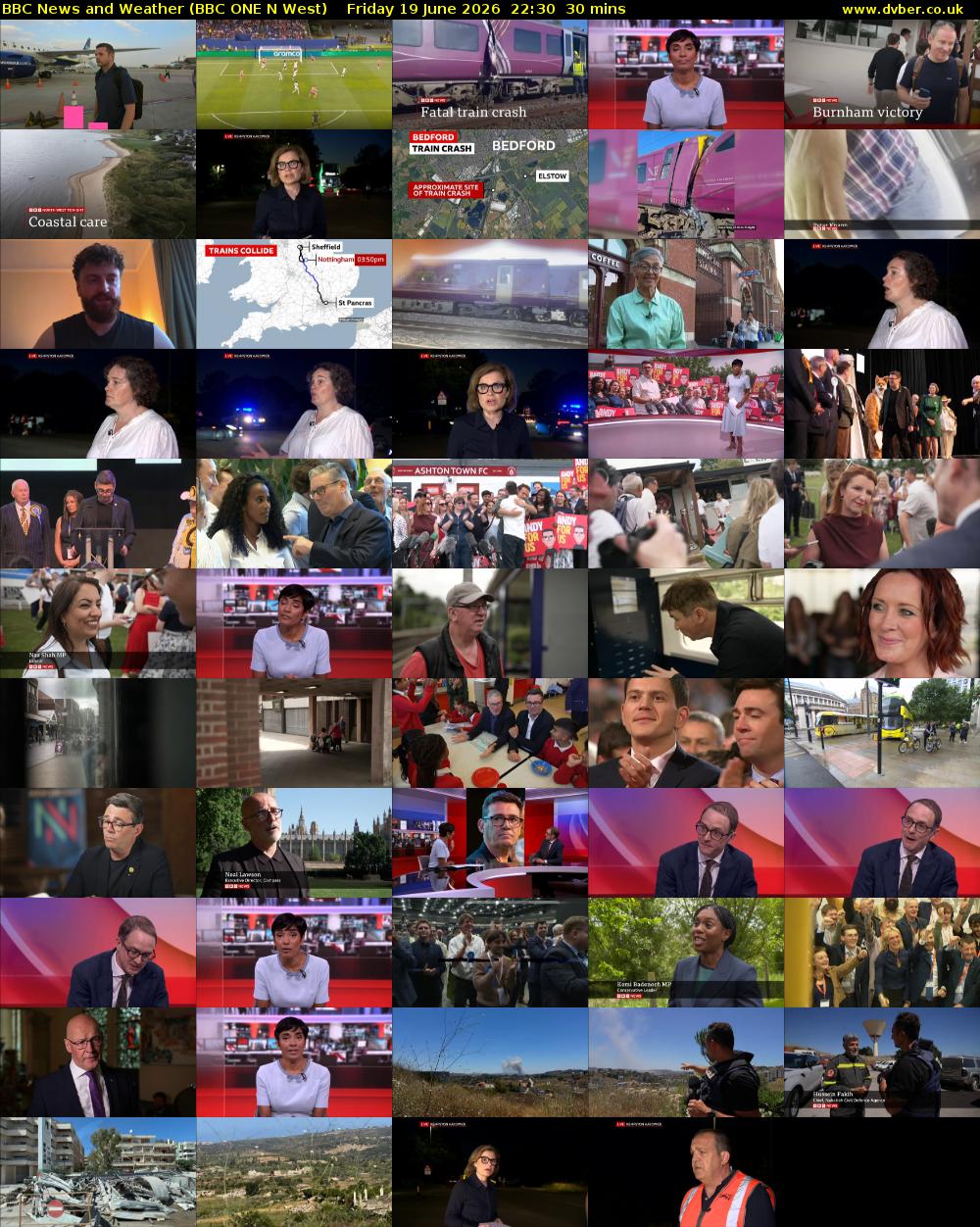 BBC News and Weather (BBC ONE N West) Friday 19 June 2026 22:30 - 23:00