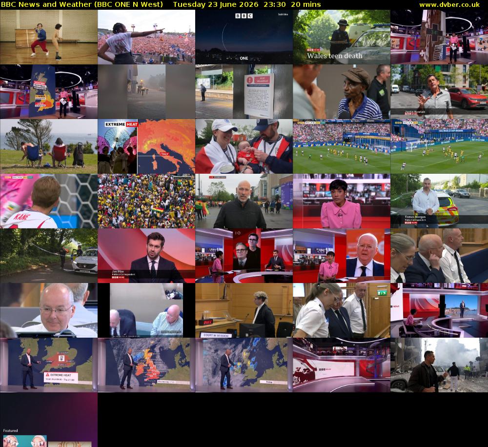 BBC News and Weather (BBC ONE N West) Tuesday 23 June 2026 23:30 - 23:50