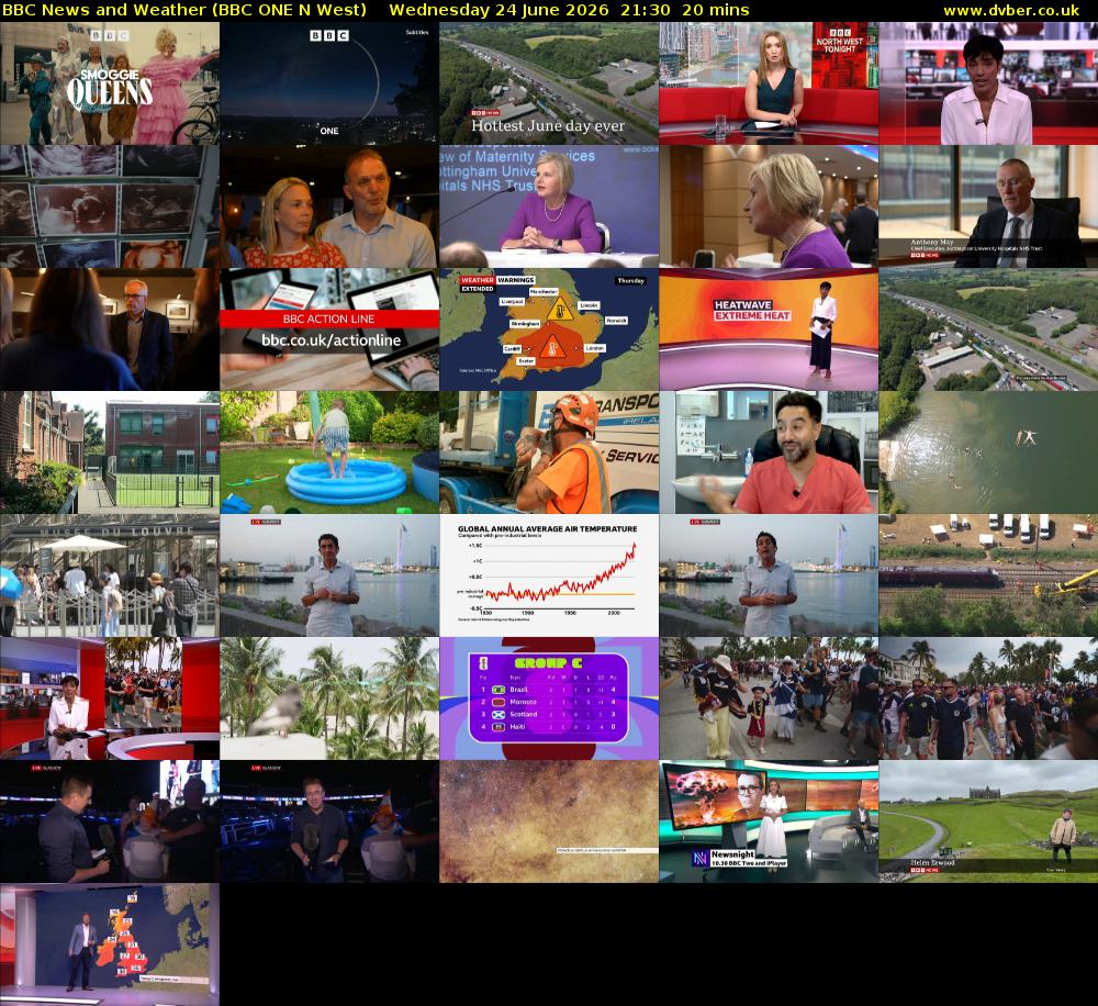 BBC News and Weather (BBC ONE N West) Wednesday 24 June 2026 21:30 - 21:50