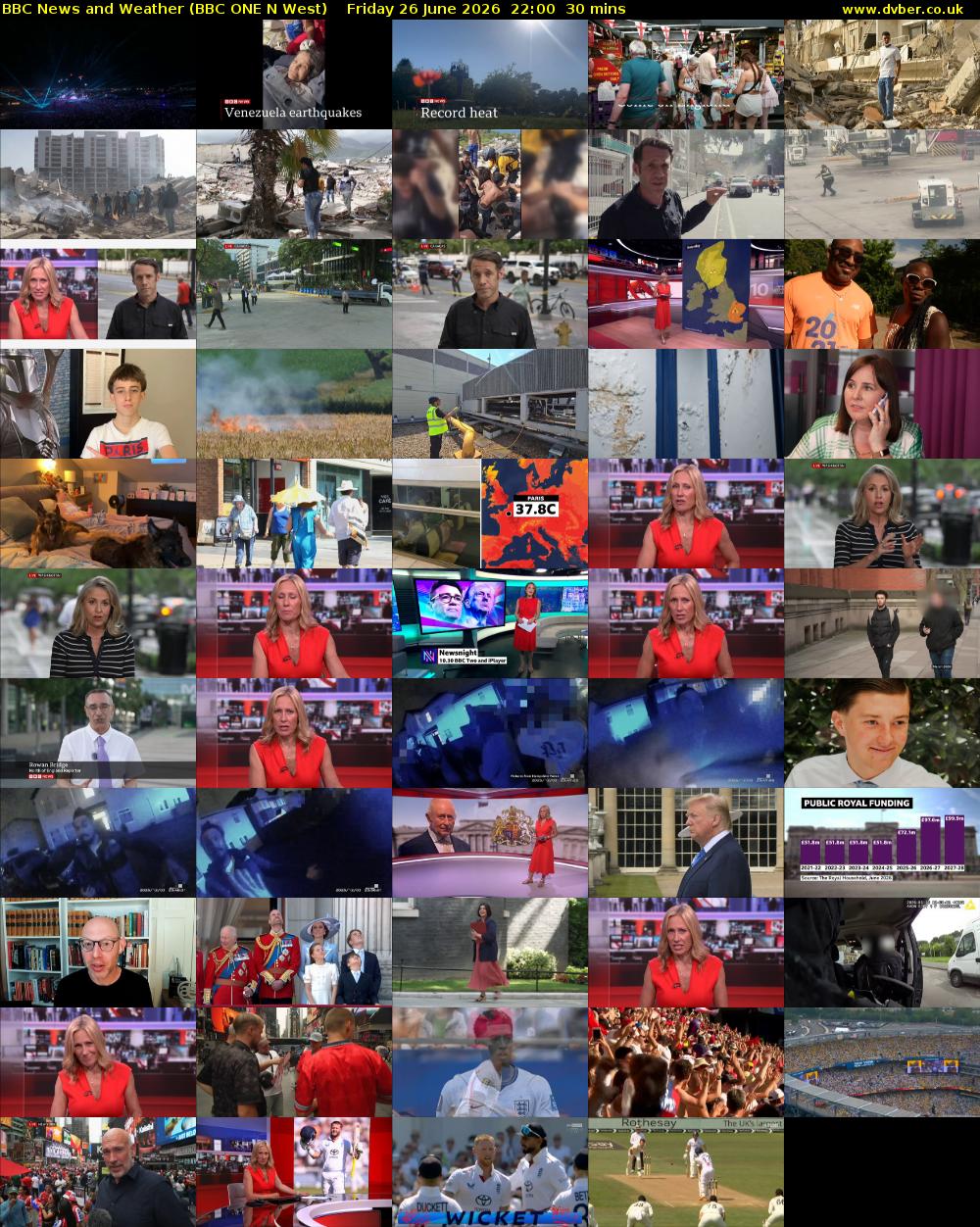 BBC News and Weather (BBC ONE N West) Friday 26 June 2026 22:00 - 22:30