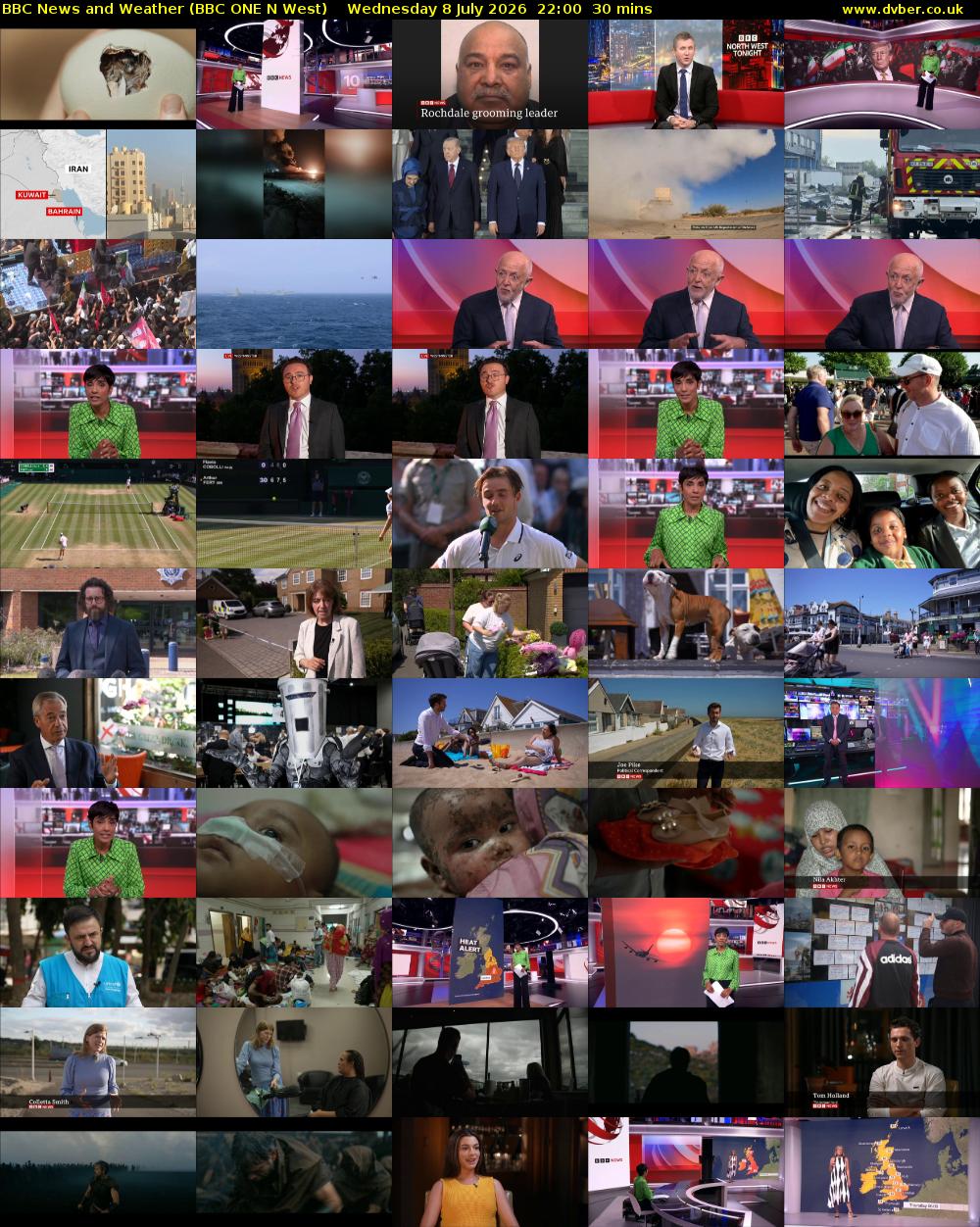 BBC News and Weather (BBC ONE N West) Wednesday 8 July 2026 22:00 - 22:30