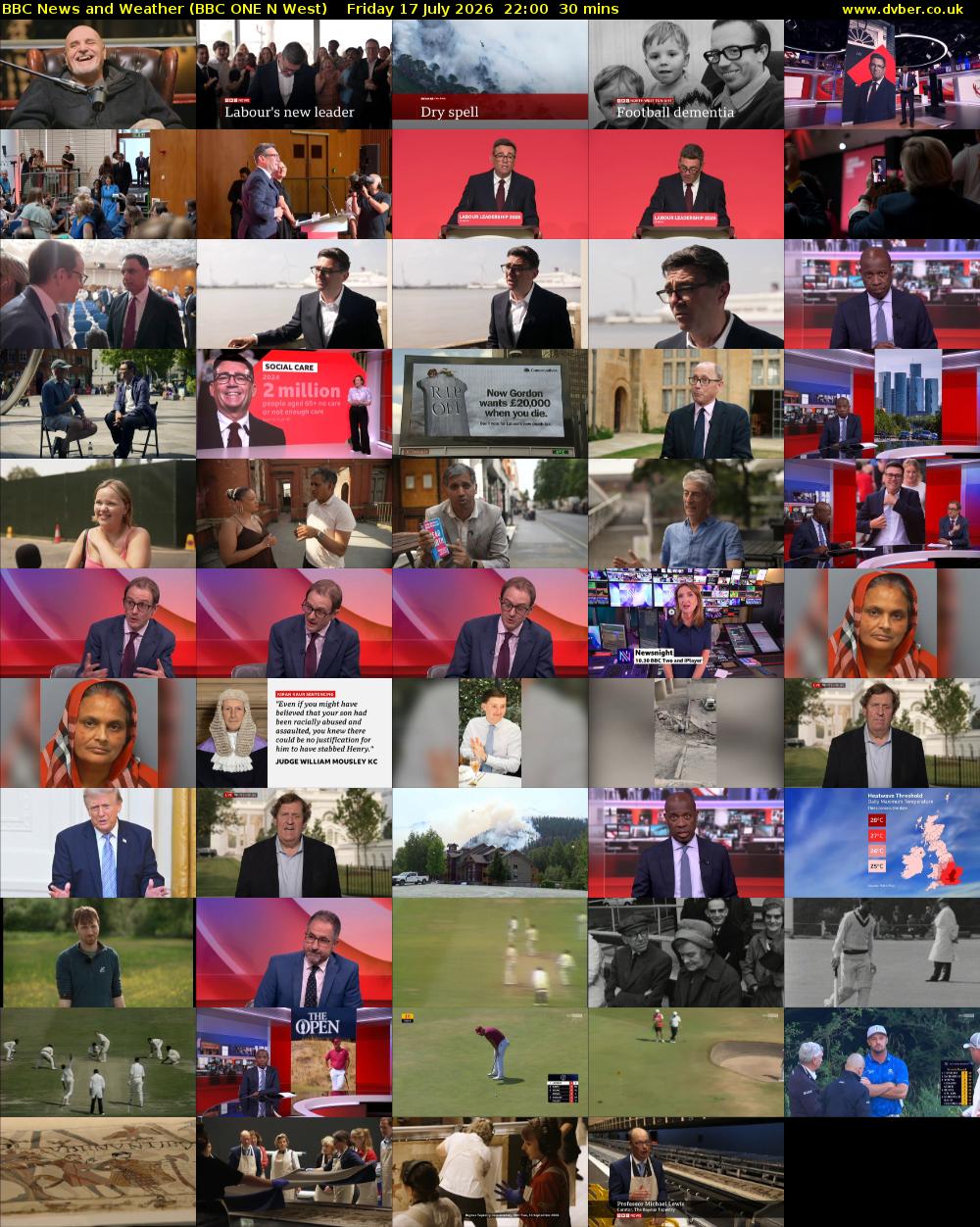 BBC News and Weather (BBC ONE N West) Friday 17 July 2026 22:00 - 22:30
