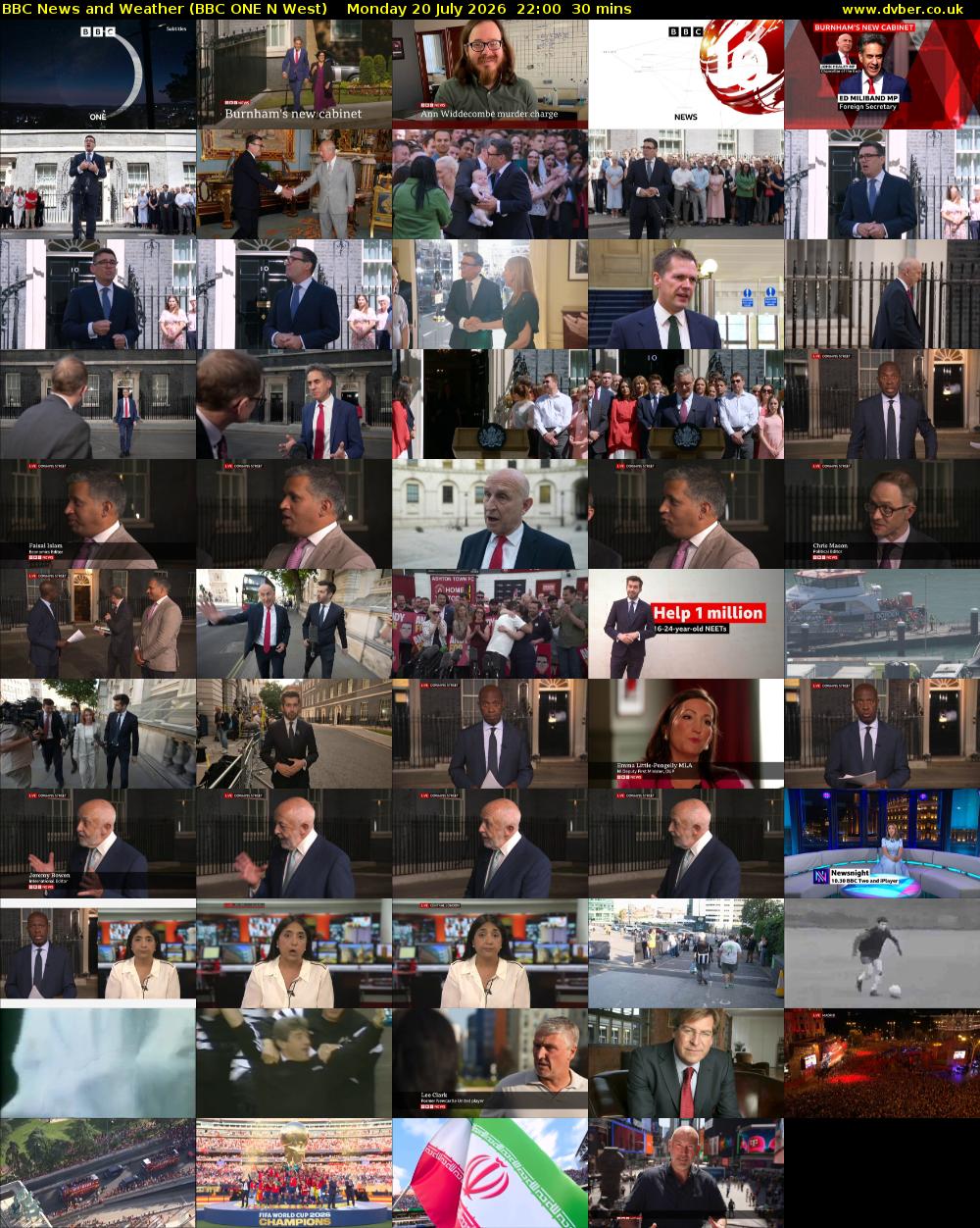 BBC News and Weather (BBC ONE N West) Monday 20 July 2026 22:00 - 22:30