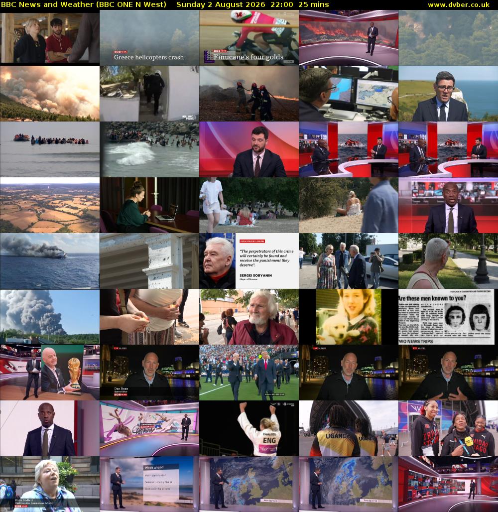 BBC News and Weather (BBC ONE N West) Sunday 2 August 2026 22:00 - 22:25