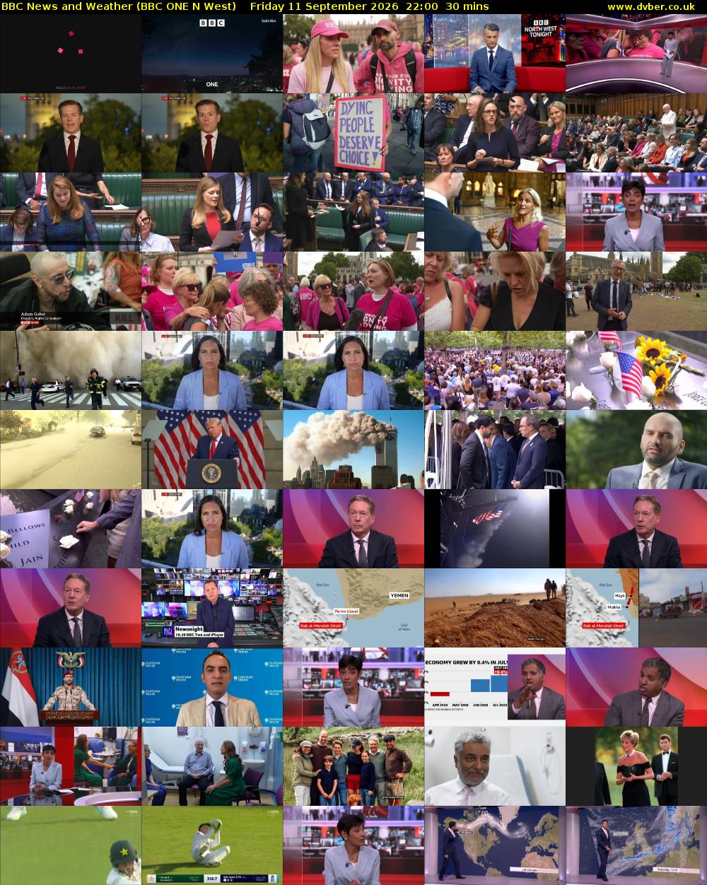 BBC News and Weather (BBC ONE N West) Friday 11 September 2026 22:00 - 22:30