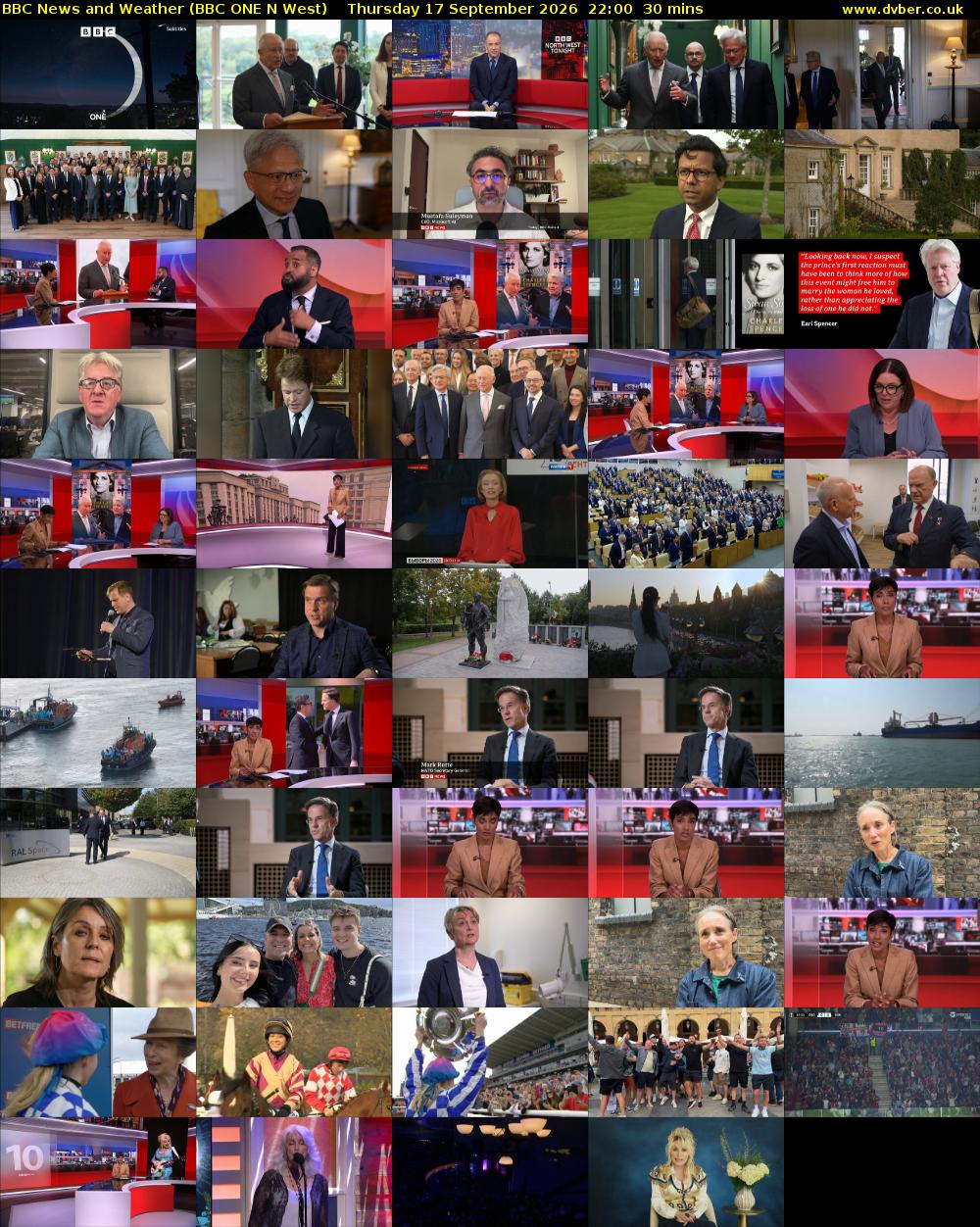 BBC News and Weather (BBC ONE N West) Thursday 17 September 2026 22:00 - 22:30