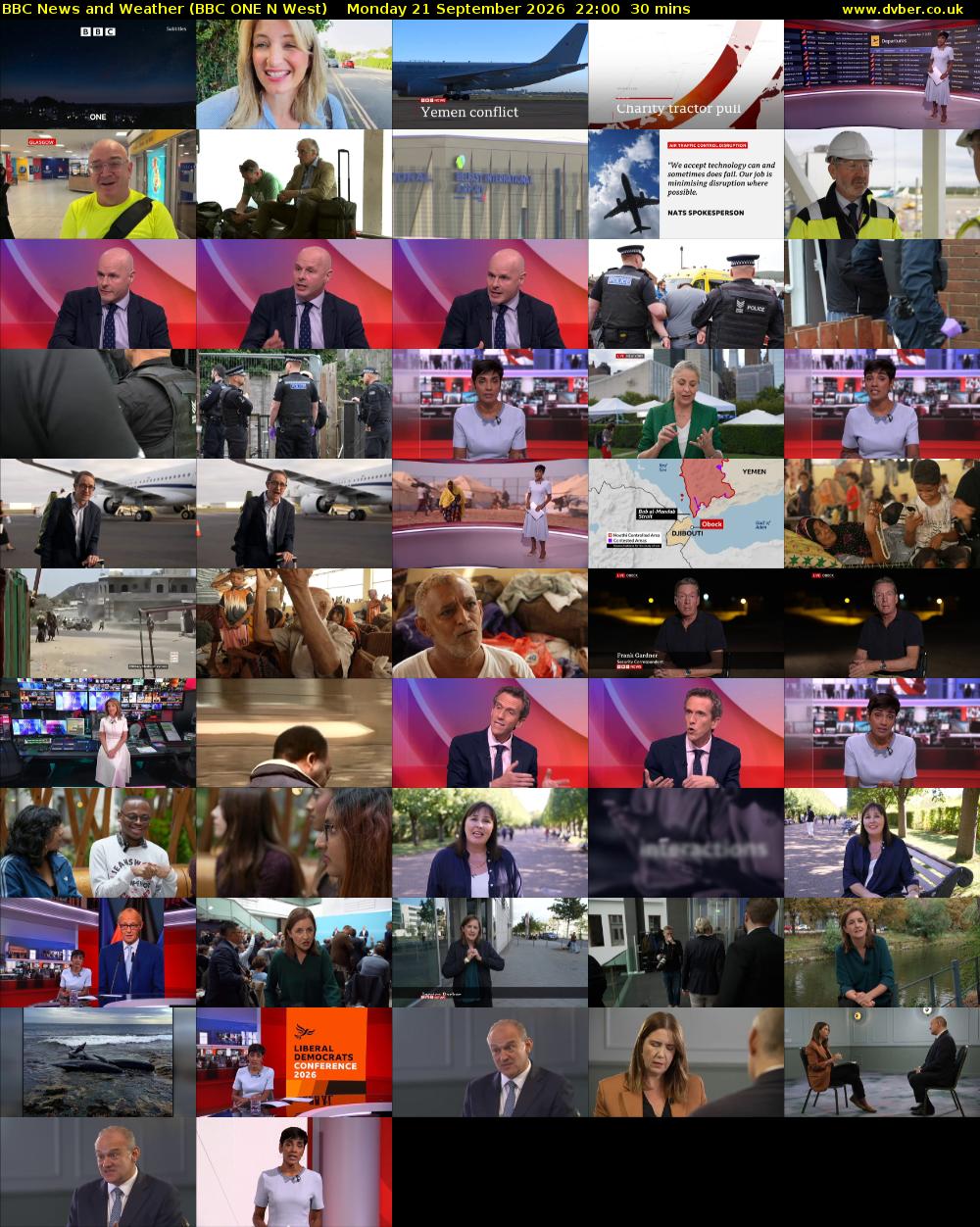 BBC News and Weather (BBC ONE N West) Monday 21 September 2026 22:00 - 22:30