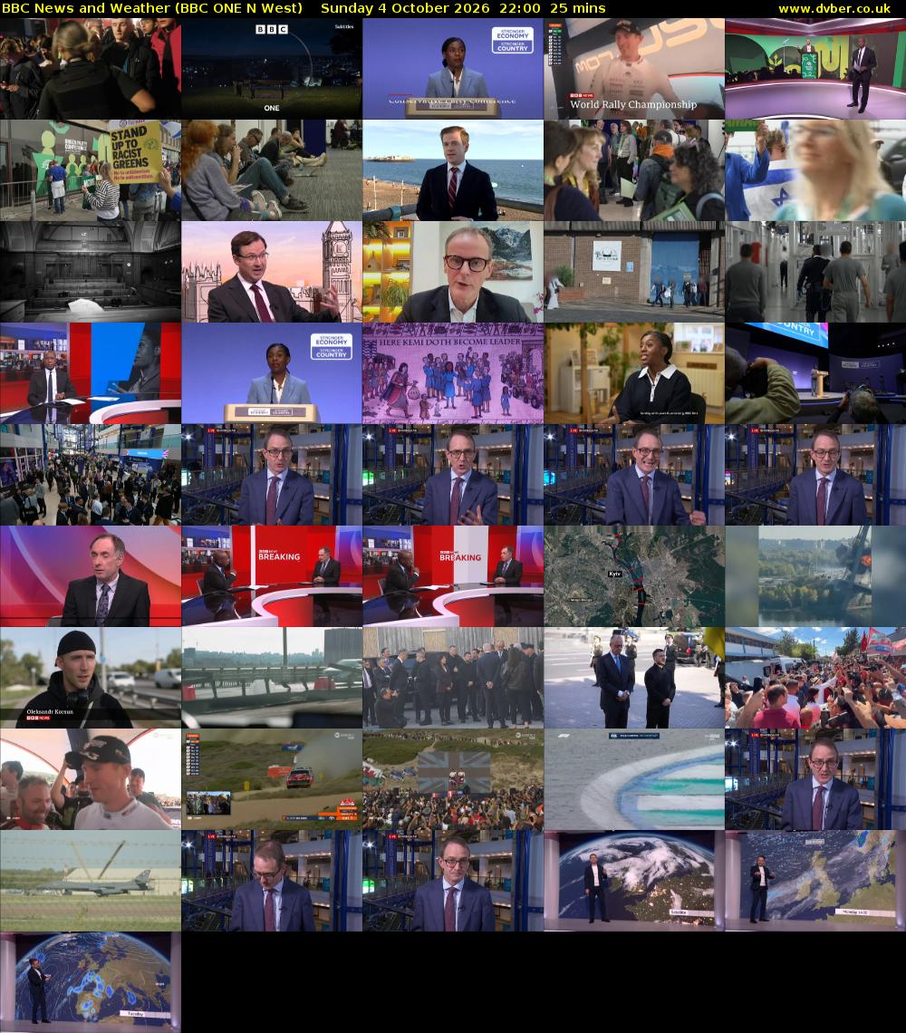 BBC News and Weather (BBC ONE N West) Sunday 4 October 2026 22:00 - 22:25