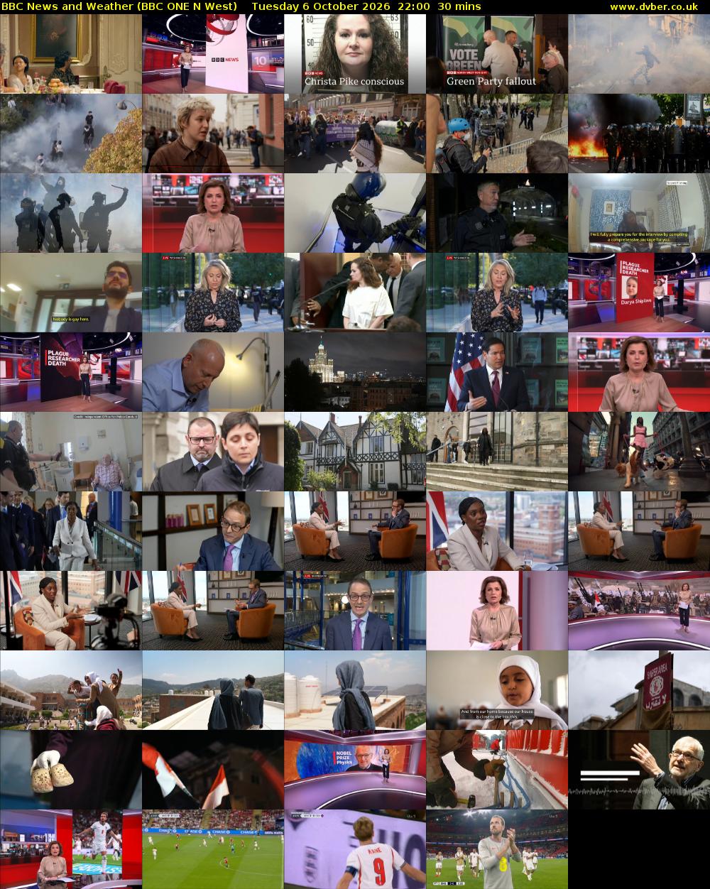 BBC News and Weather (BBC ONE N West) Tuesday 6 October 2026 22:00 - 22:30