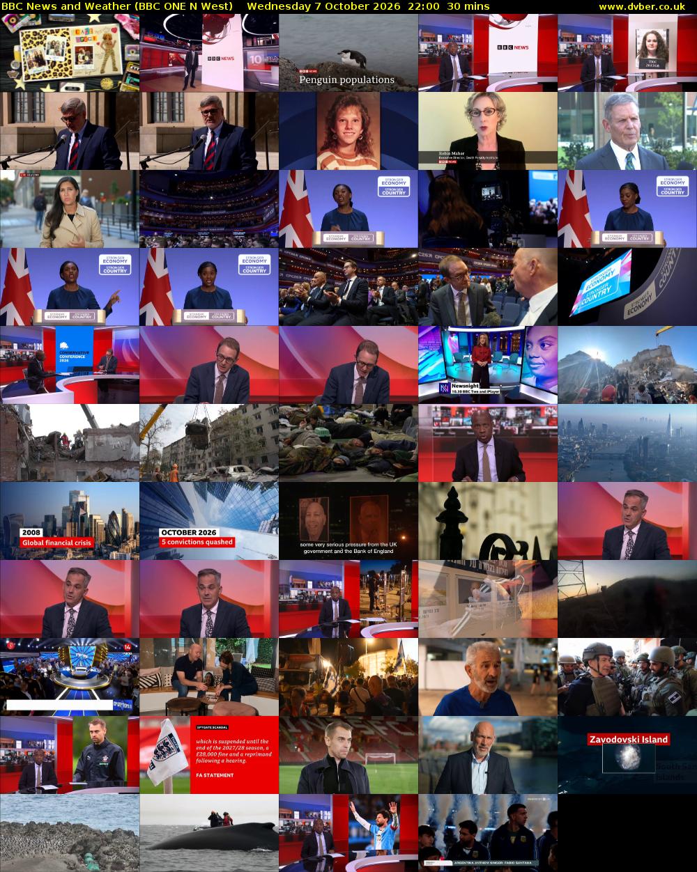 BBC News and Weather (BBC ONE N West) Wednesday 7 October 2026 22:00 - 22:30