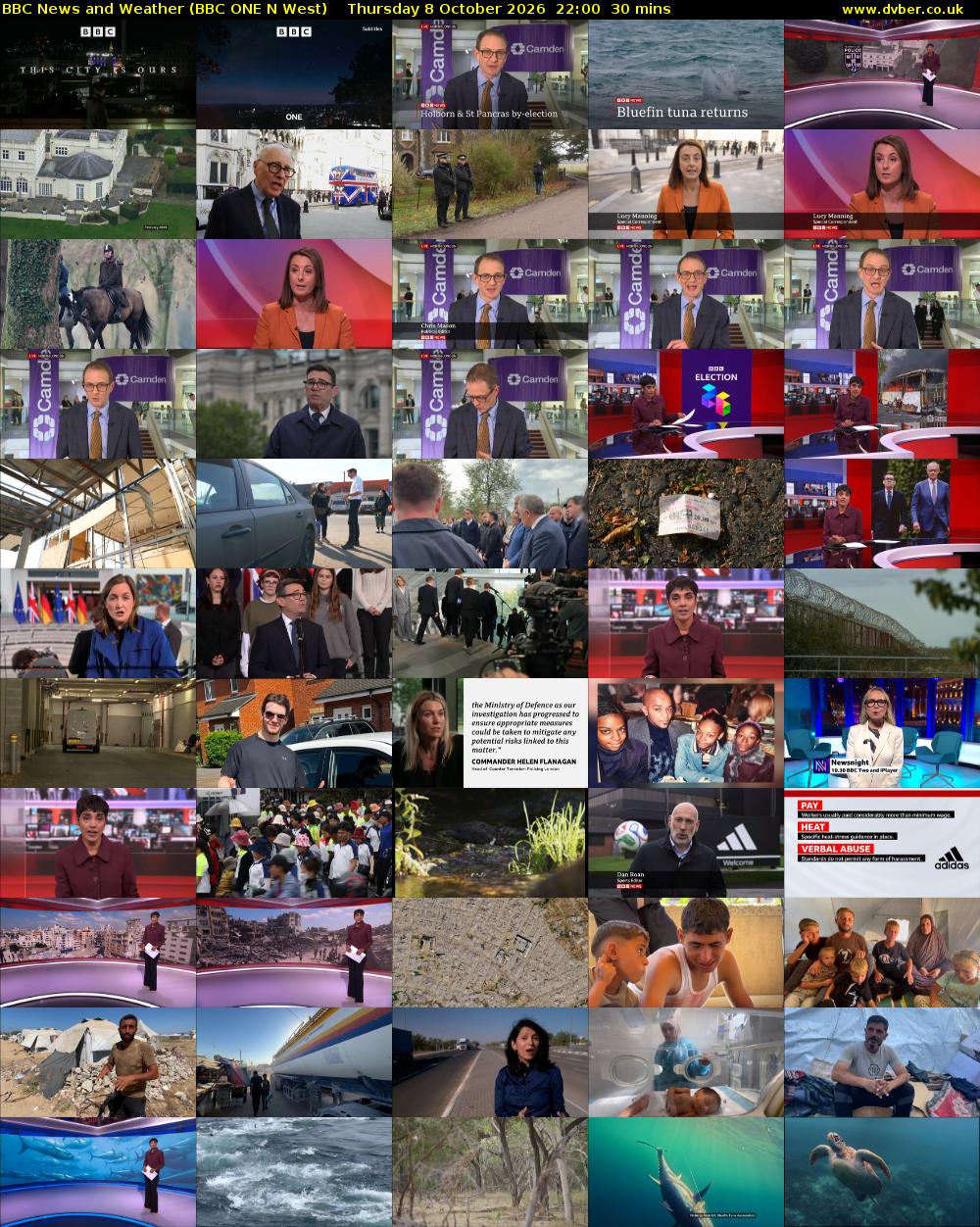 BBC News and Weather (BBC ONE N West) Thursday 8 October 2026 22:00 - 22:30