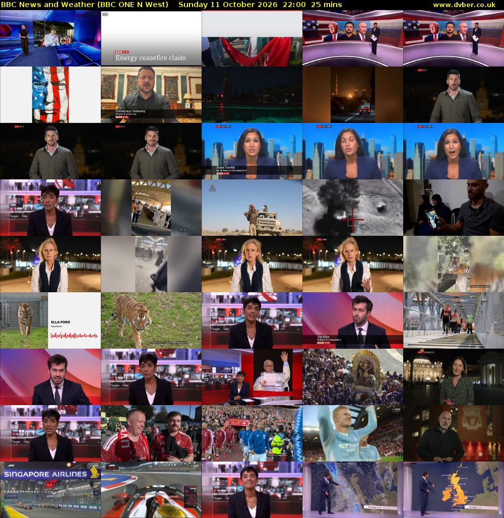 BBC News and Weather (BBC ONE N West) Sunday 11 October 2026 22:00 - 22:25