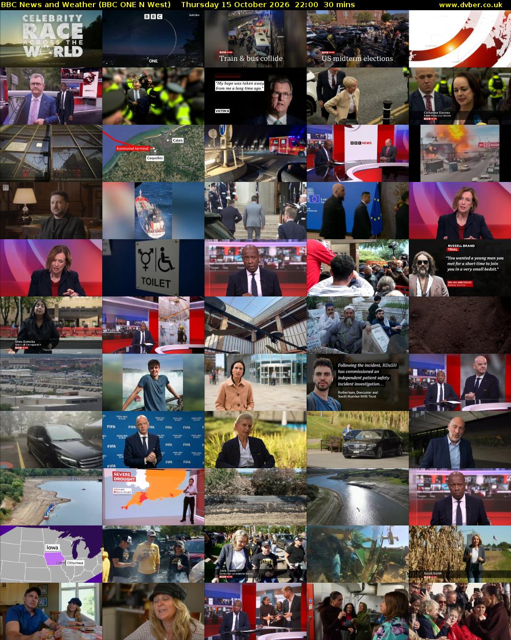 BBC News and Weather (BBC ONE N West) Thursday 15 October 2026 22:00 - 22:30