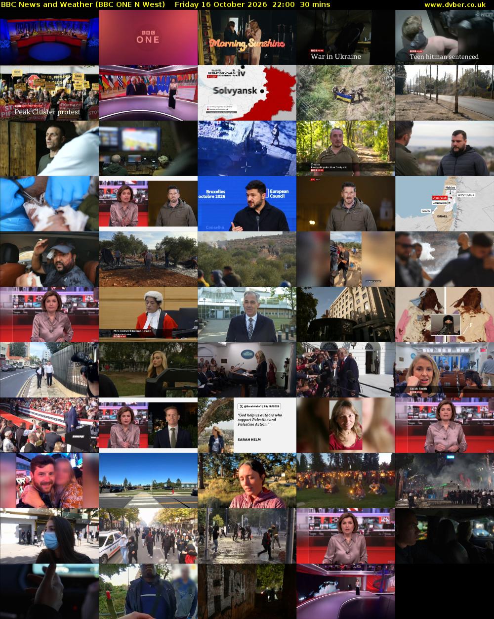 BBC News and Weather (BBC ONE N West) Friday 16 October 2026 22:00 - 22:30