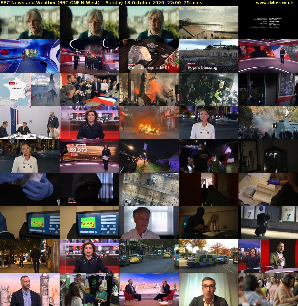 BBC News and Weather (BBC ONE N West) Sunday 18 October 2026 22:00 - 22:25