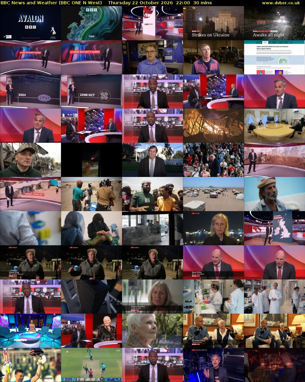 BBC News and Weather (BBC ONE N West) Thursday 22 October 2026 22:00 - 22:30