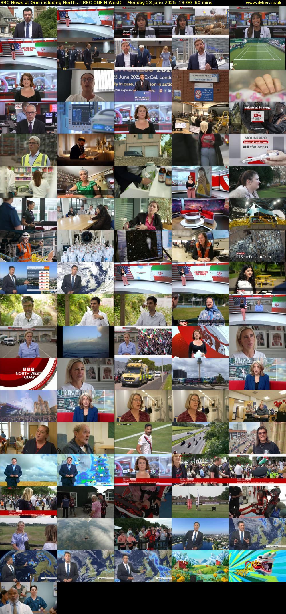 BBC News at One including North... (BBC ONE N West) Monday 23 June 2025 13:00 - 14:00