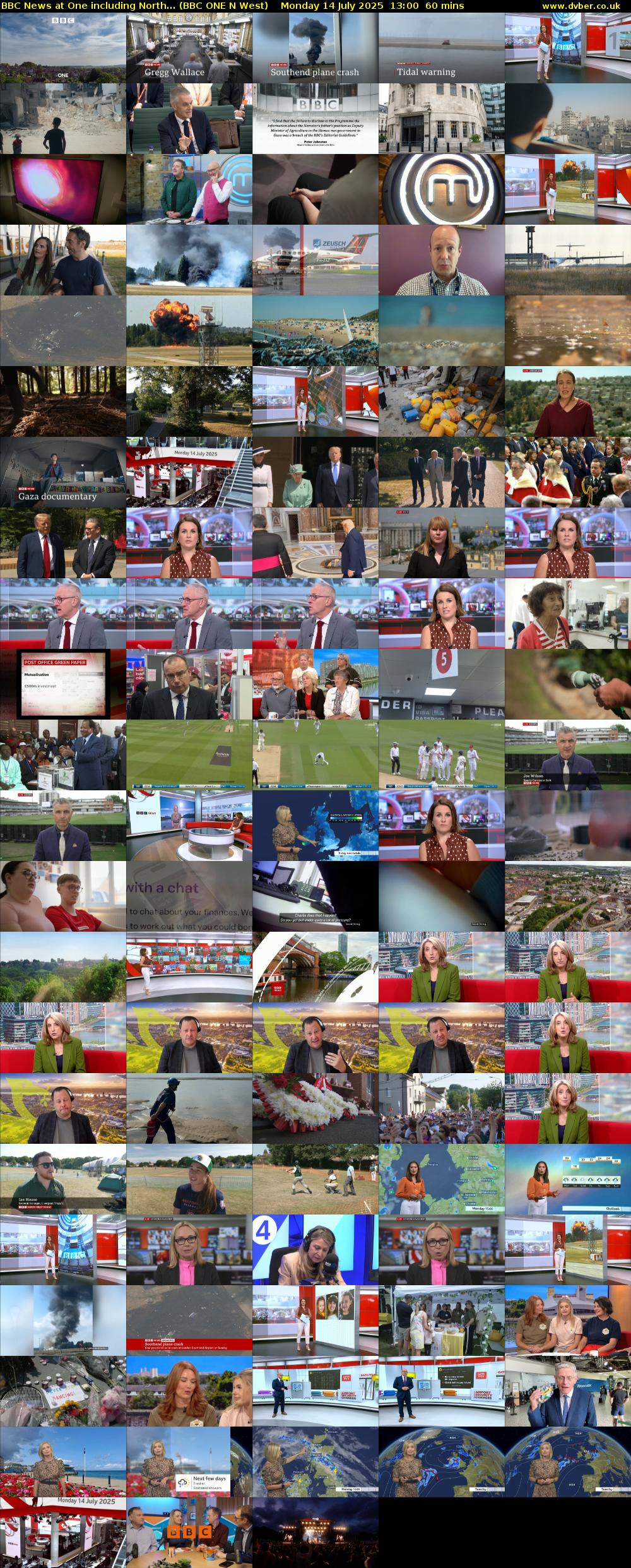 BBC News at One including North... (BBC ONE N West) Monday 14 July 2025 13:00 - 14:00