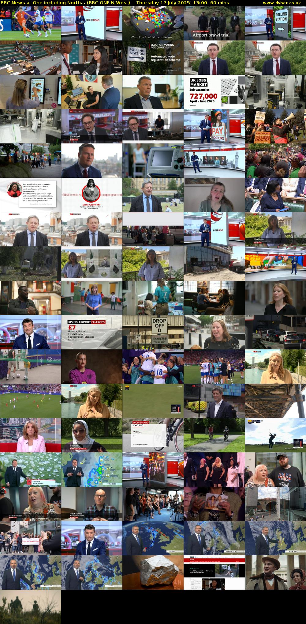 BBC News at One including North... (BBC ONE N West) Thursday 17 July 2025 13:00 - 14:00