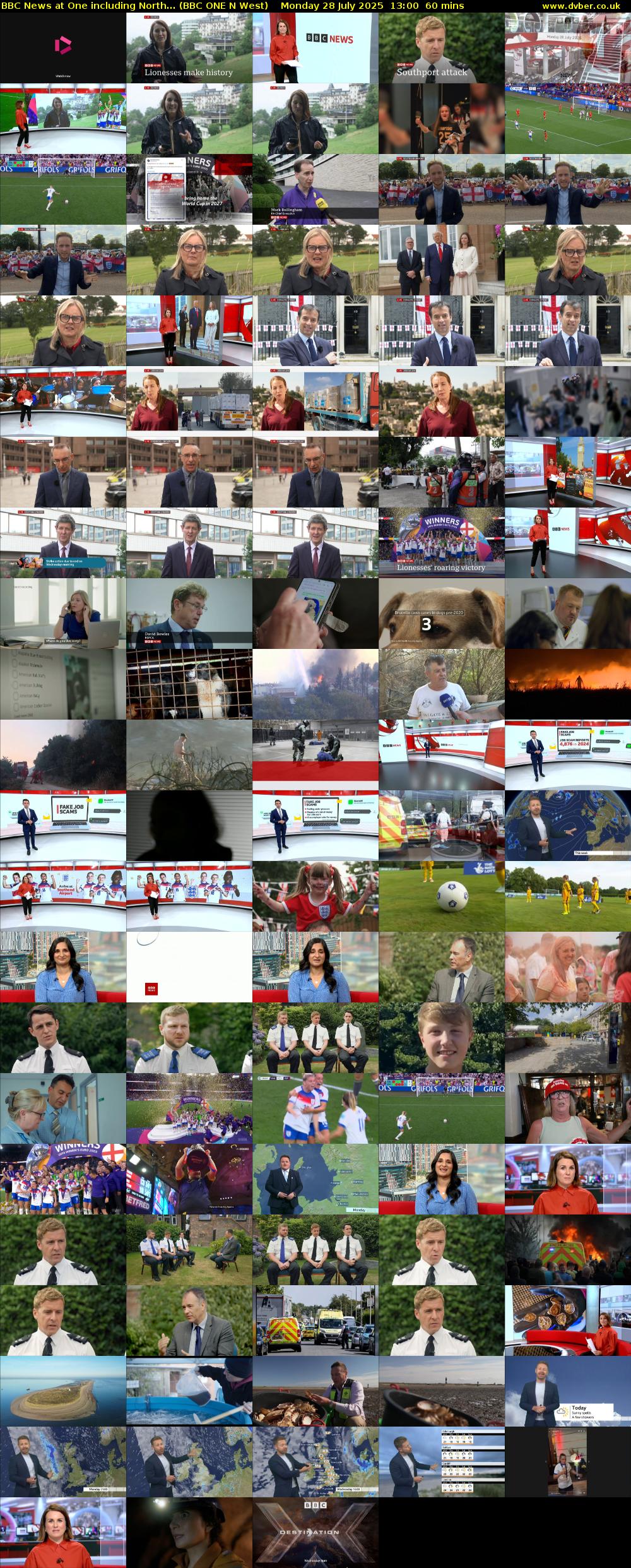 BBC News at One including North... (BBC ONE N West) Monday 28 July 2025 13:00 - 14:00