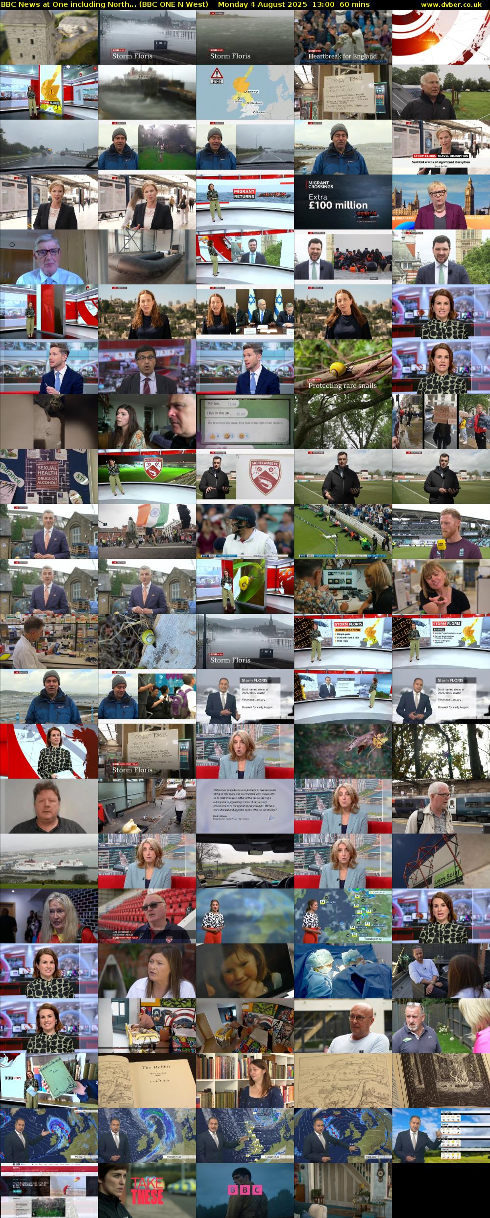 BBC News at One including North... (BBC ONE N West) Monday 4 August 2025 13:00 - 14:00