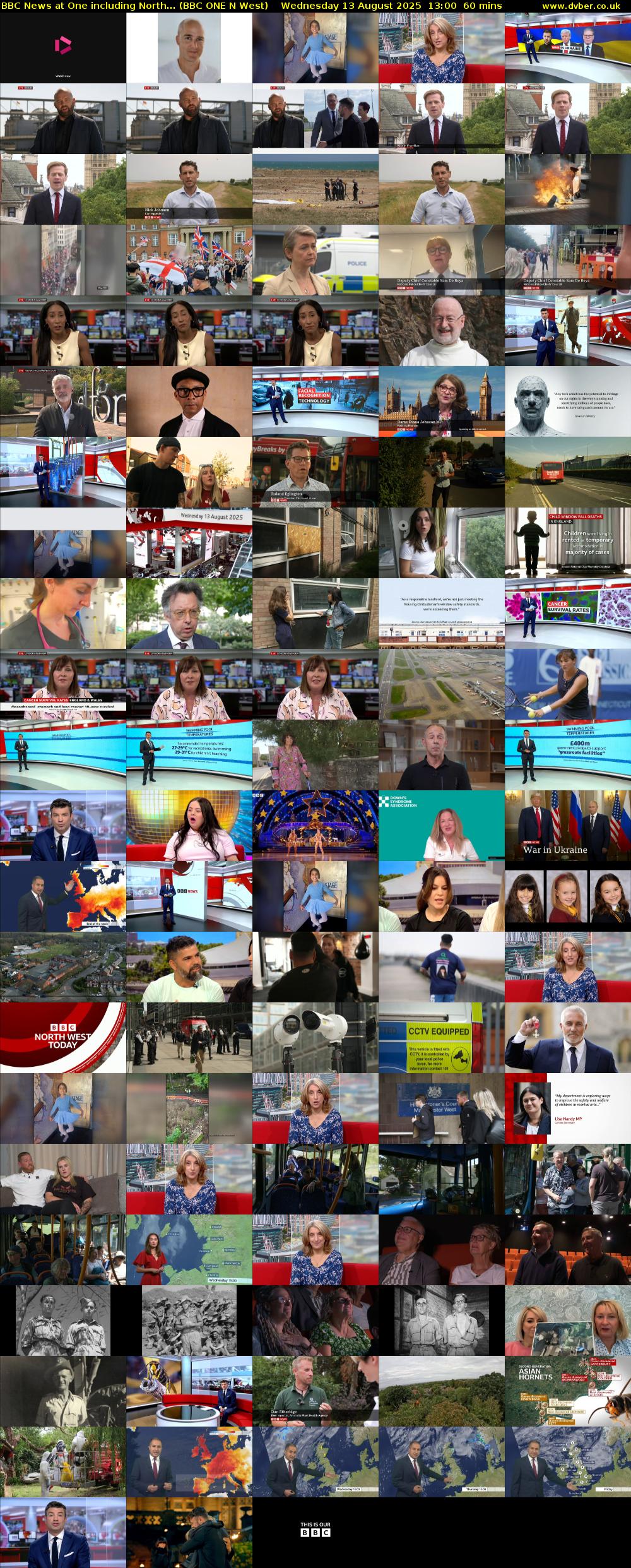 BBC News at One including North... (BBC ONE N West) Wednesday 13 August 2025 13:00 - 14:00