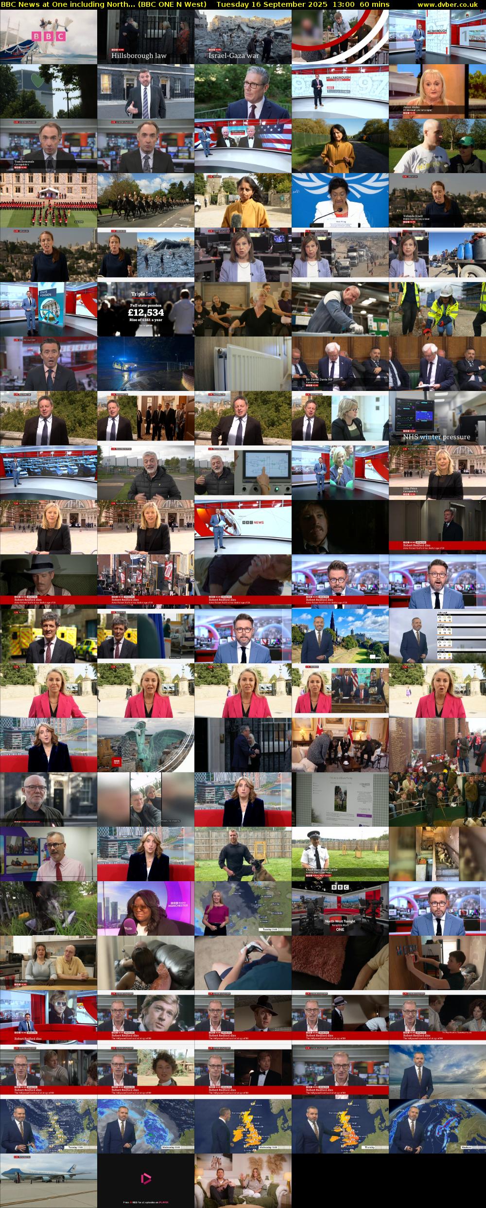 BBC News at One including North... (BBC ONE N West) Tuesday 16 September 2025 13:00 - 14:00