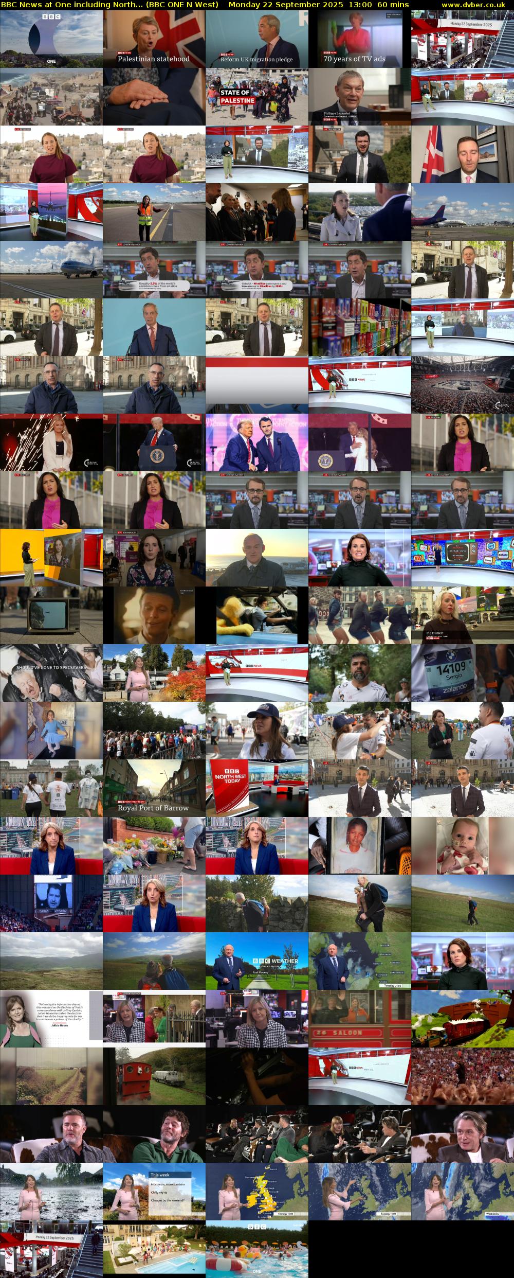 BBC News at One including North... (BBC ONE N West) Monday 22 September 2025 13:00 - 14:00