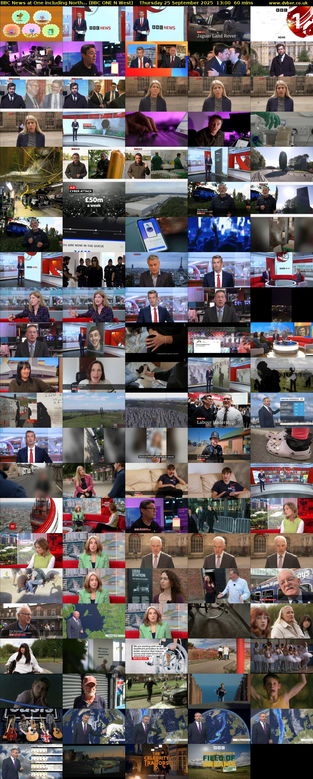 BBC News at One including North... (BBC ONE N West) Thursday 25 September 2025 13:00 - 14:00