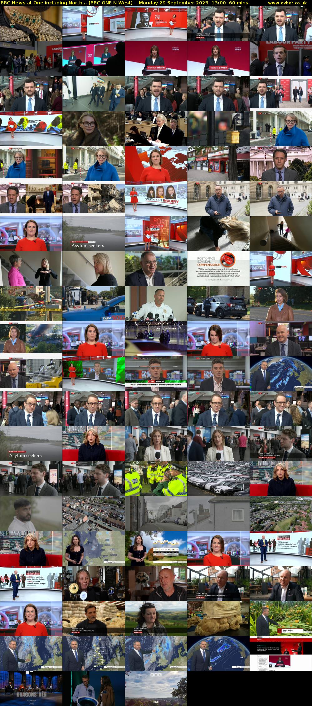 BBC News at One including North... (BBC ONE N West) Monday 29 September 2025 13:00 - 14:00