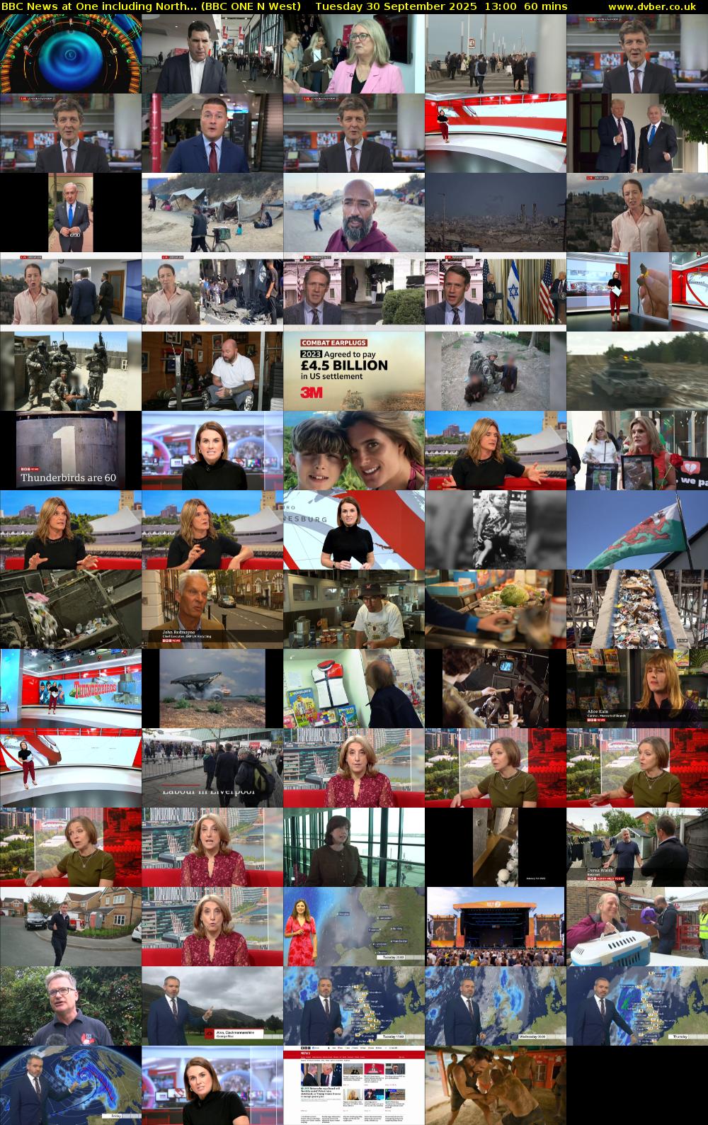 BBC News at One including North... (BBC ONE N West) Tuesday 30 September 2025 13:00 - 14:00