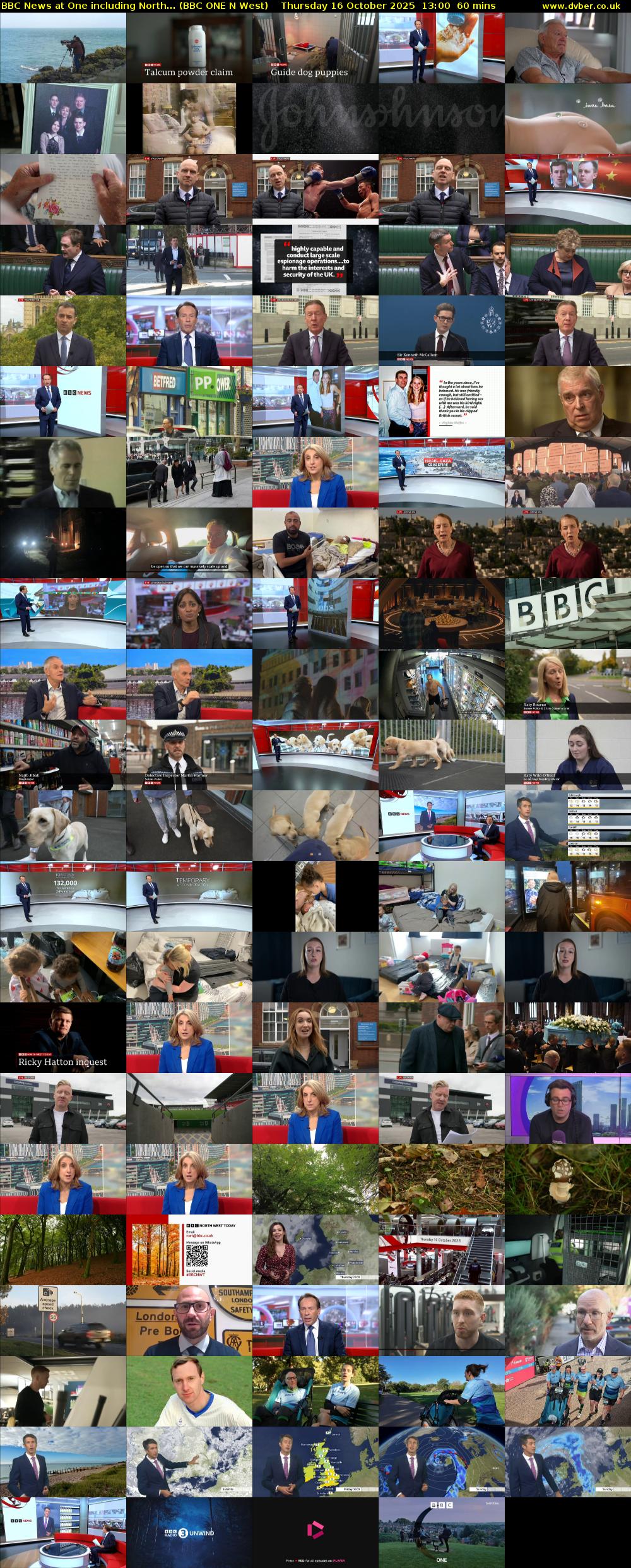 BBC News at One including North... (BBC ONE N West) Thursday 16 October 2025 13:00 - 14:00